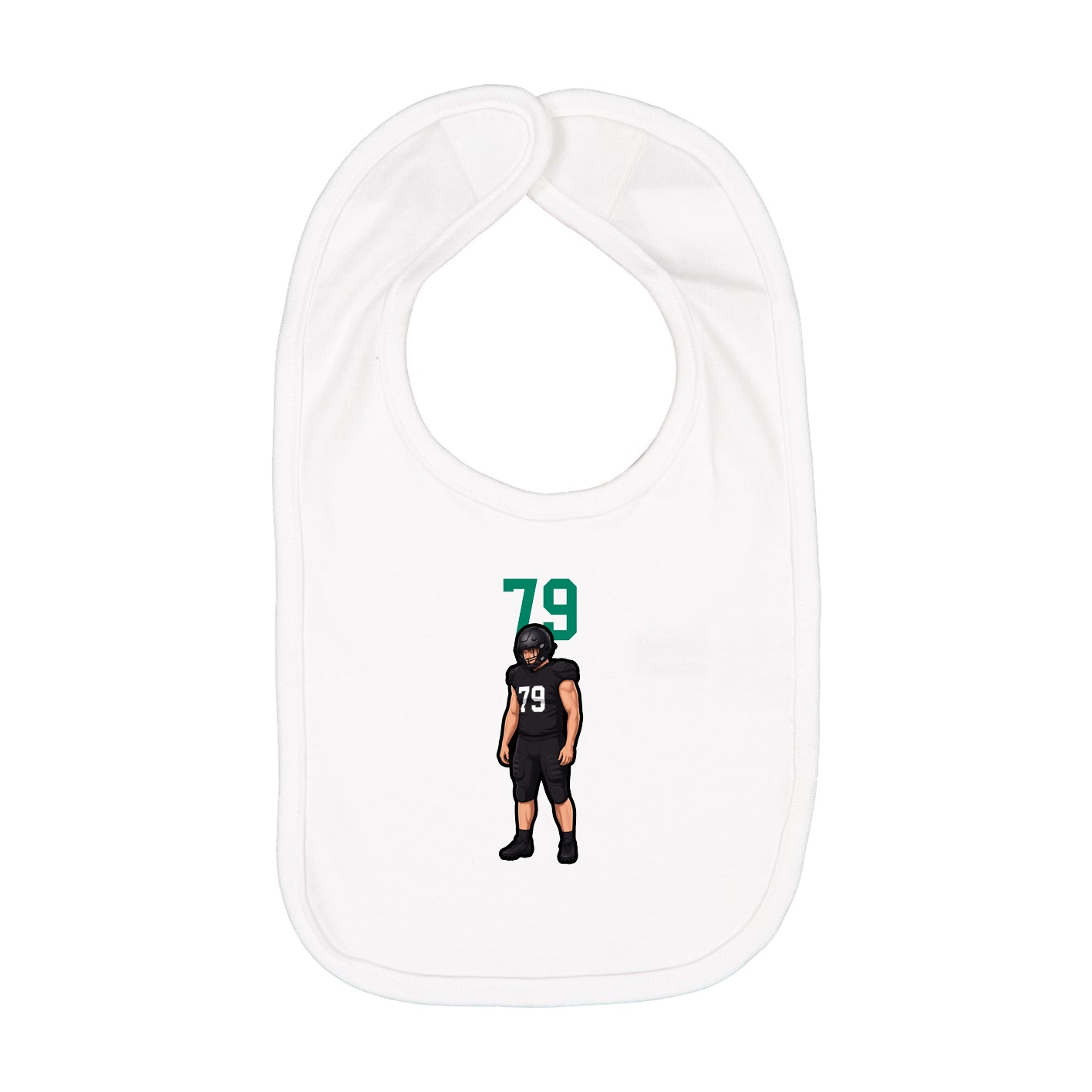 Infant Bib — Number Top in White