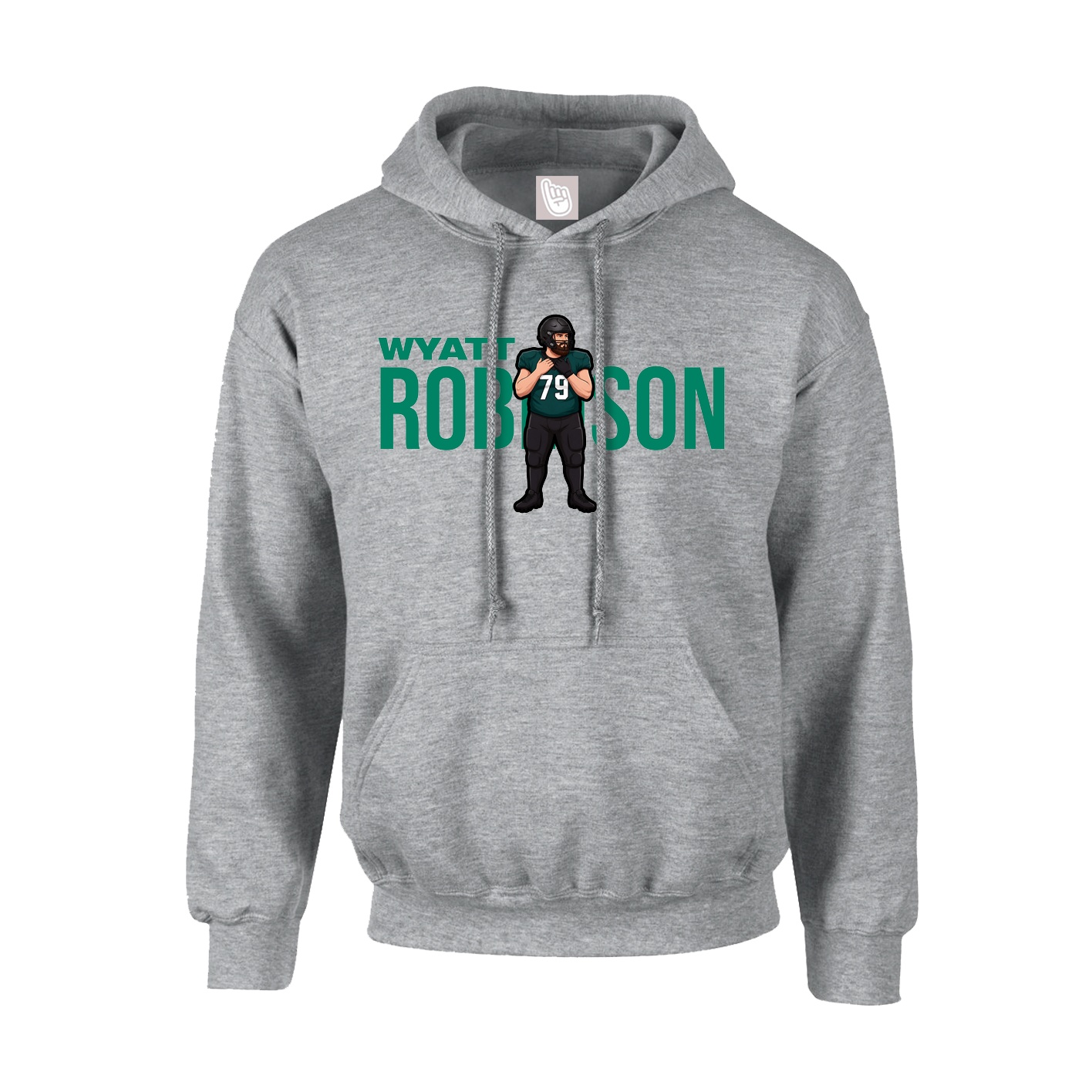 Hoodie — Player Name in Grey