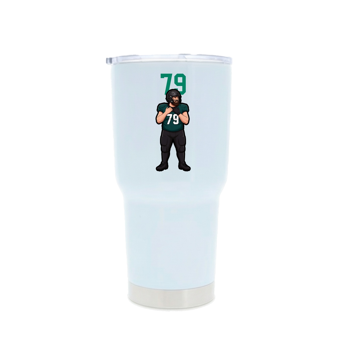 30oz Stainless Steel Tumbler — Number Top in White