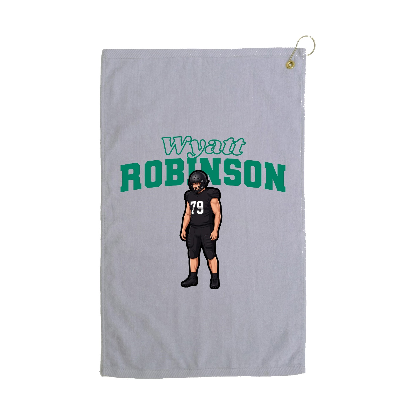 Golf Towel — Name Arch in Grey
