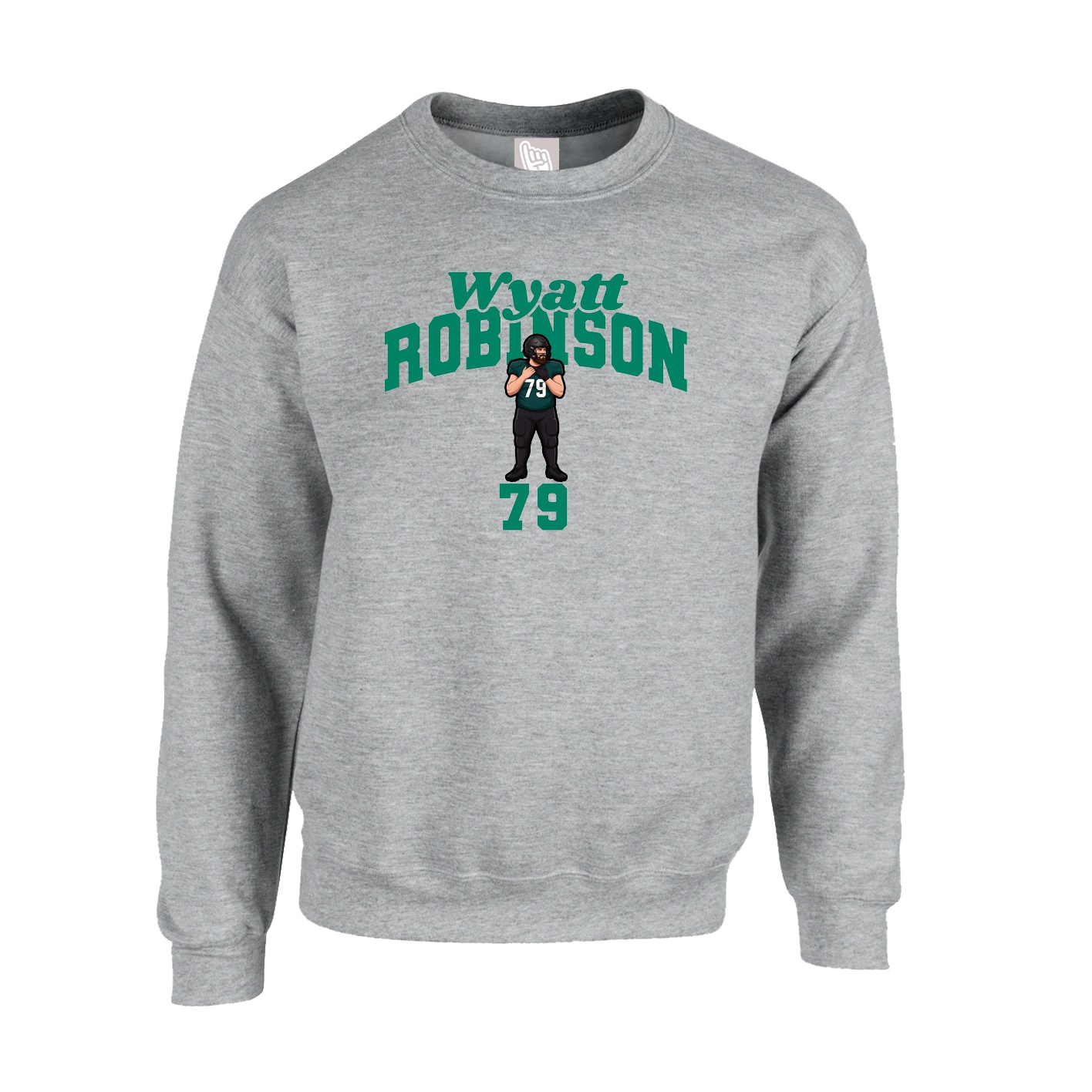 Fleece Crew — Signature Arch in Grey