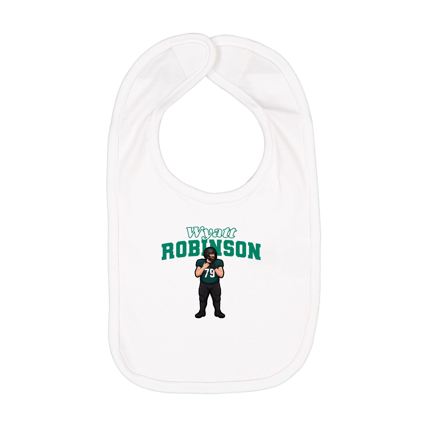 Infant Bib — Name Arch in White
