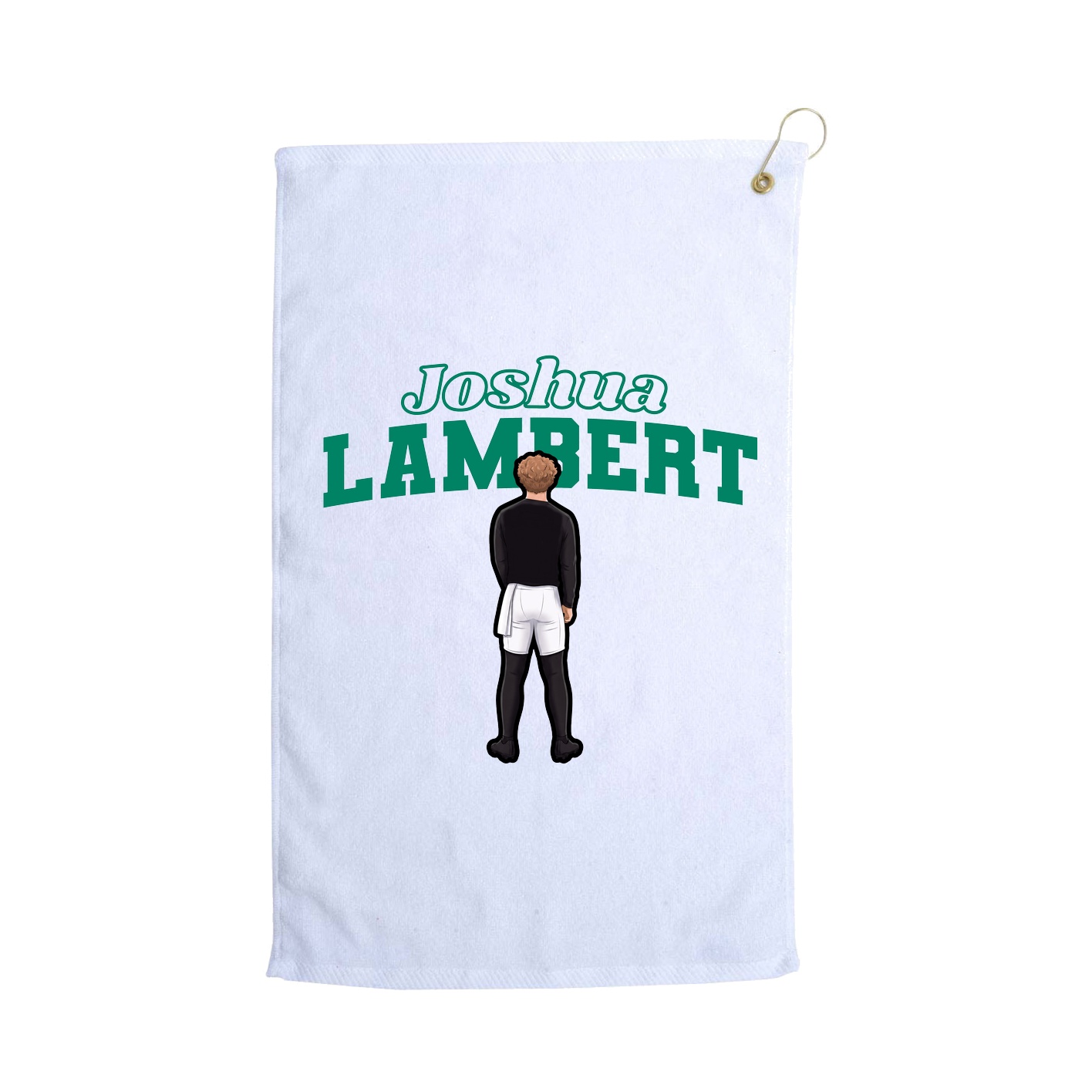 Golf Towel — Name Arch in White