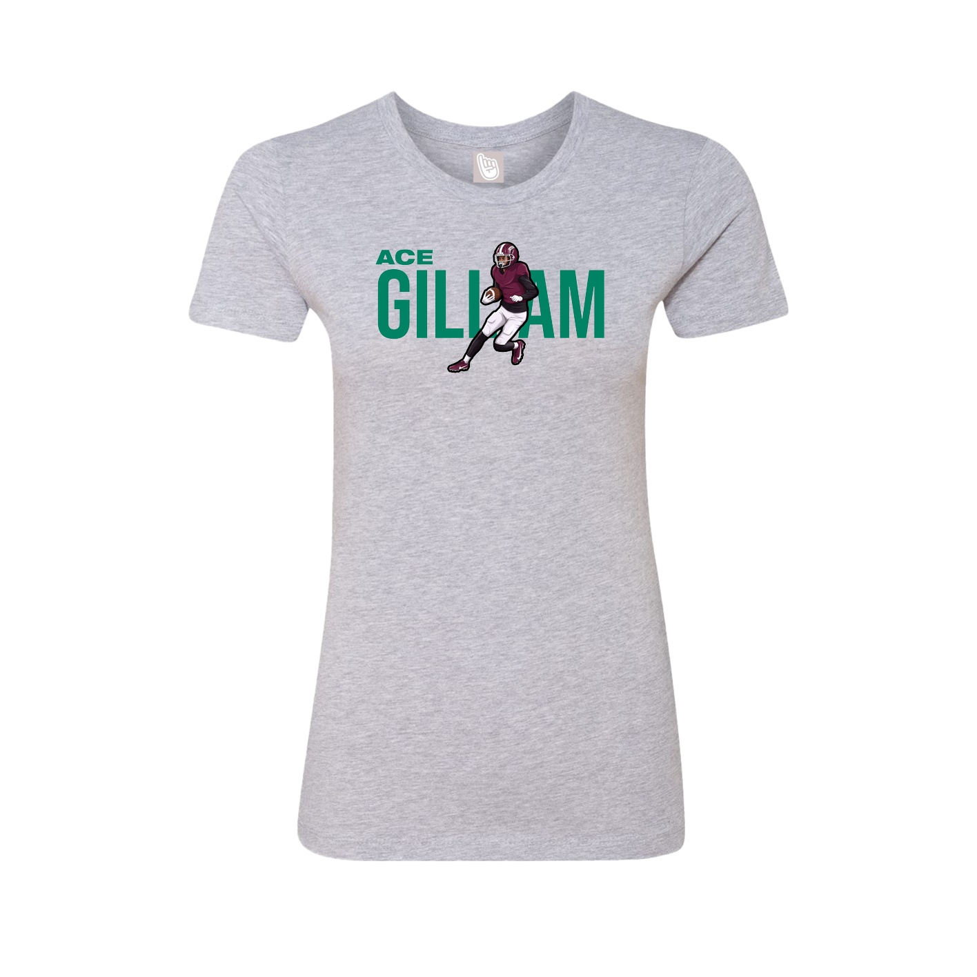 Fitted Women's Tee — Player Name in Grey