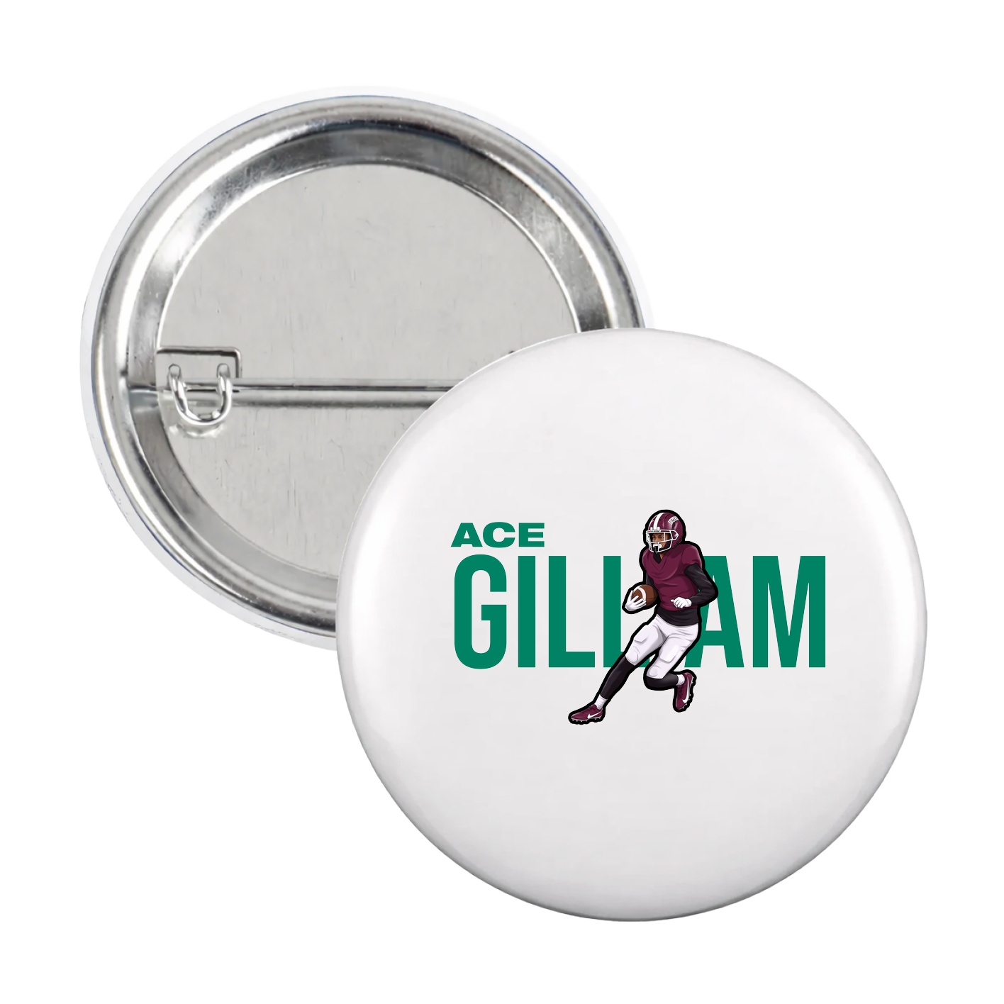 Game Day Button — Player Name in White