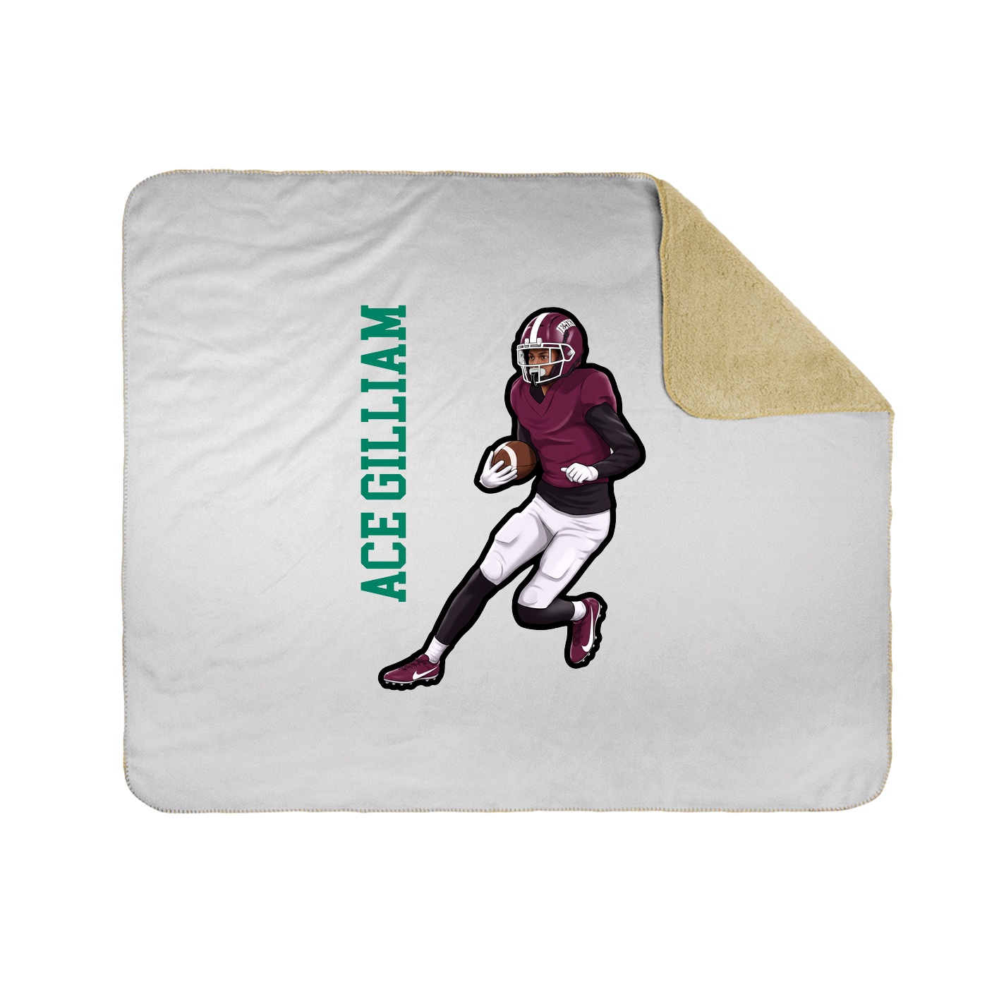Throw Blanket — Name Vertical in White