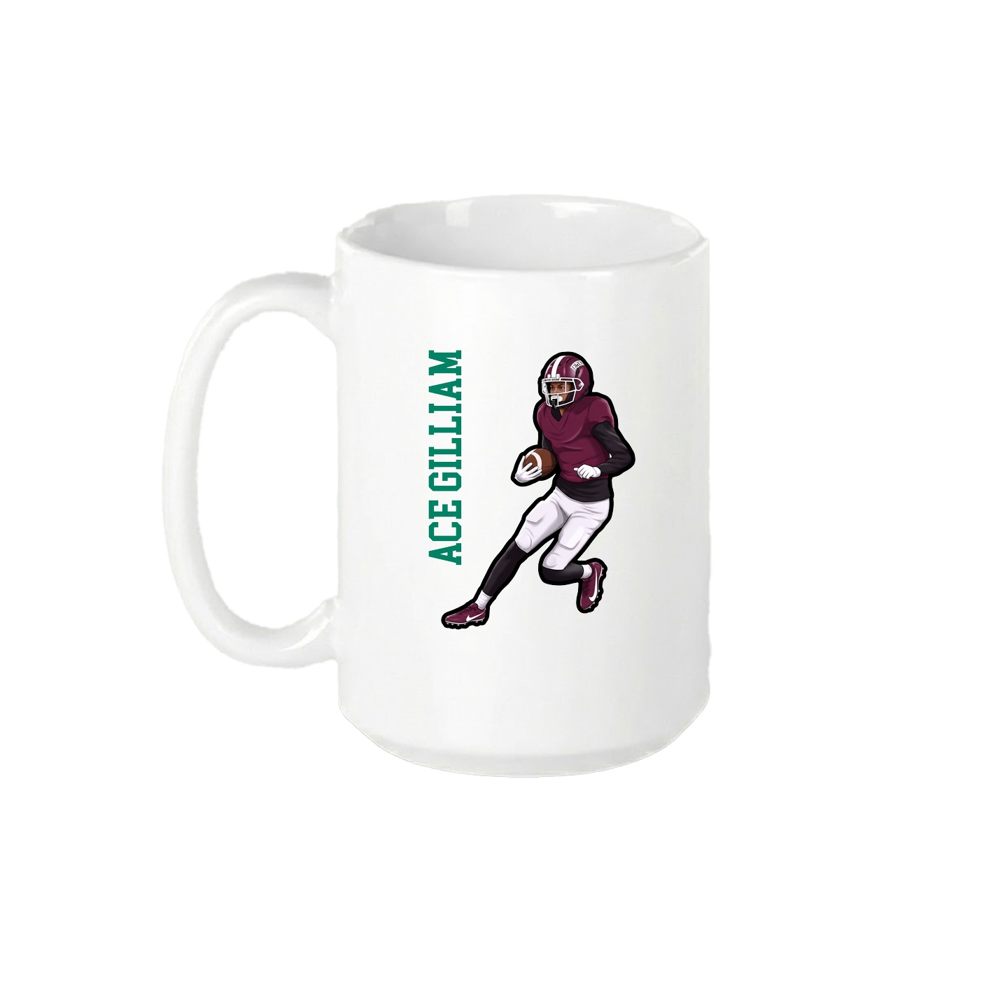 15oz Coffee Mug — Name Vertical in White