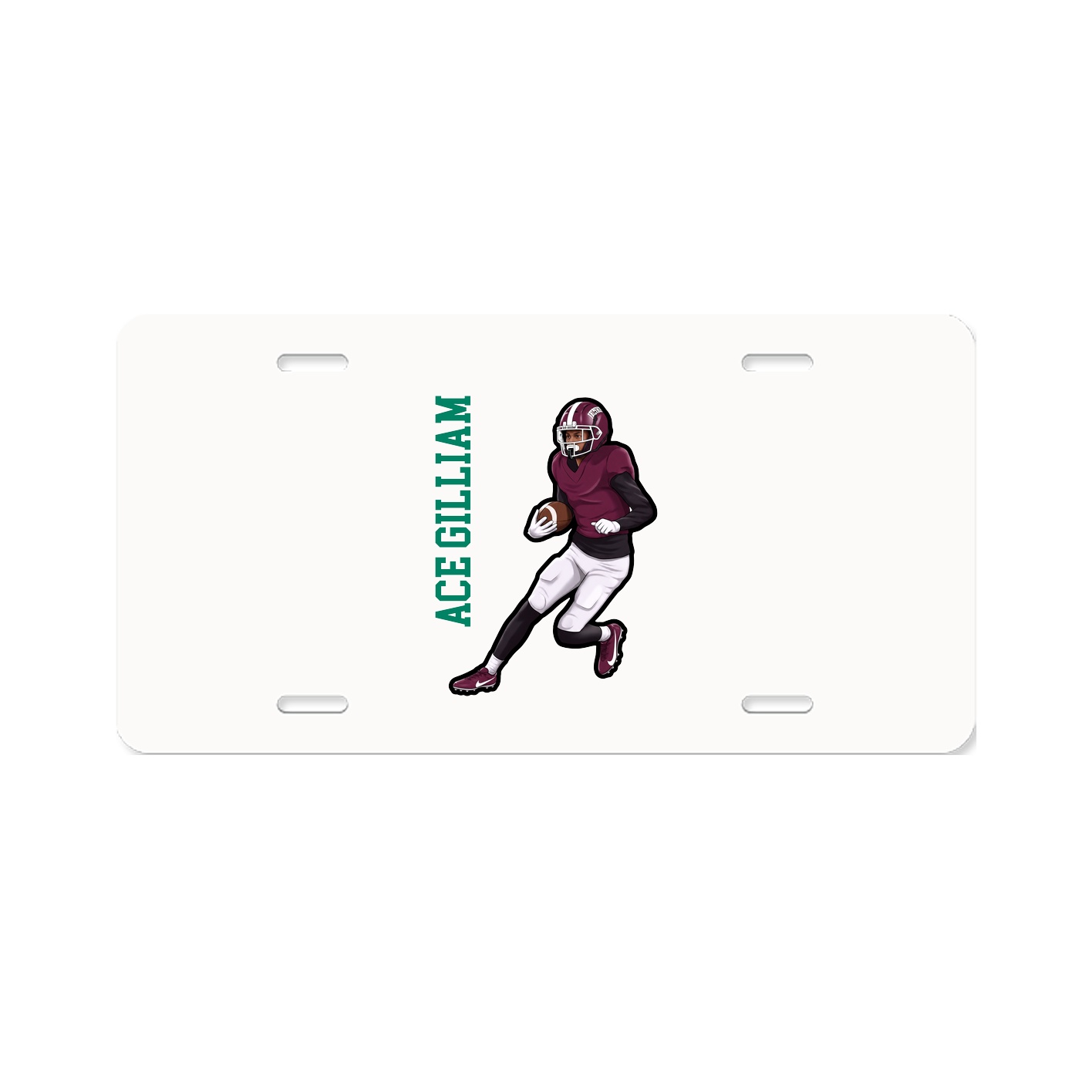 License Plate — Name Vertical in Classic