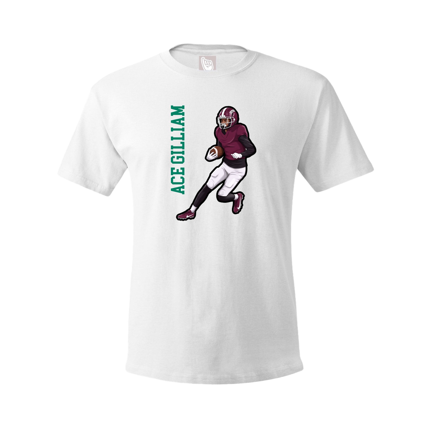 Youth Tee — Name Vertical in White