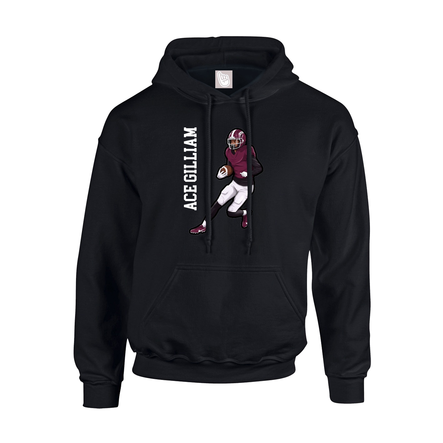 Hoodie — Name Vertical in Black