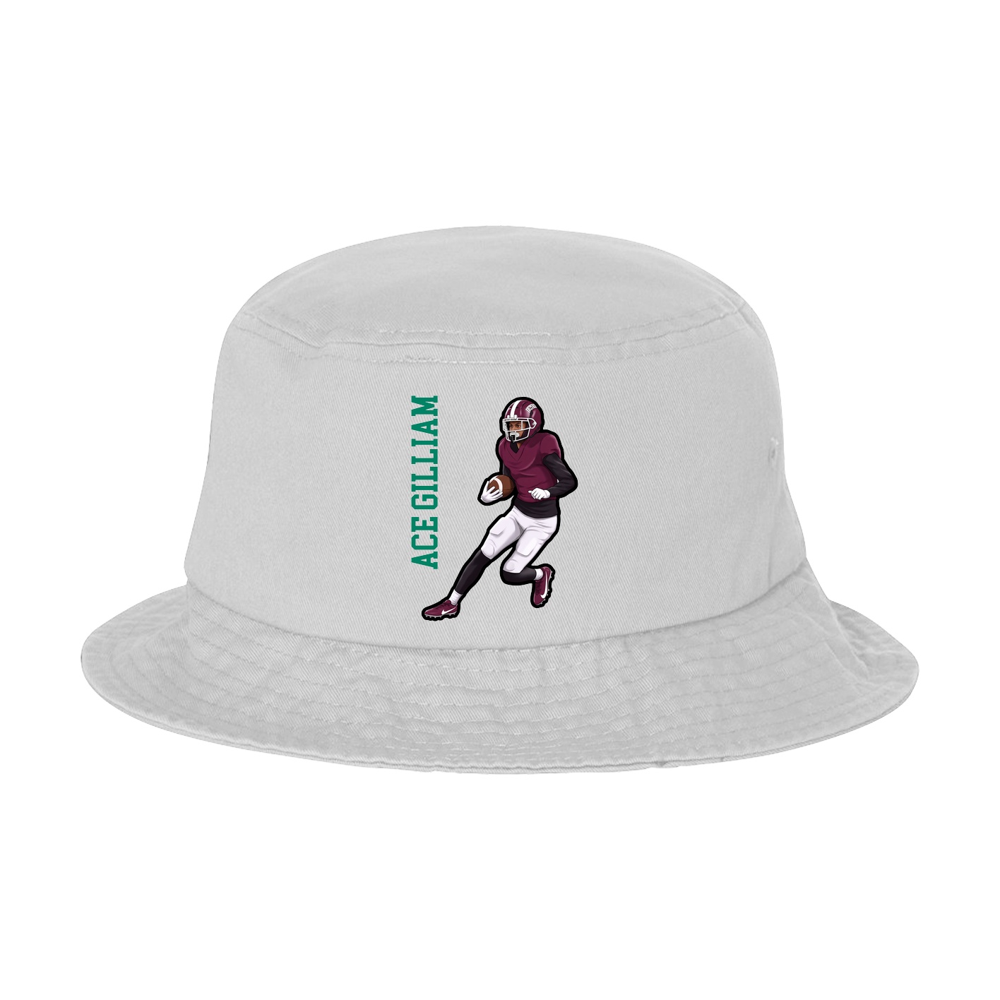 Bucket Cap — Name Vertical in White