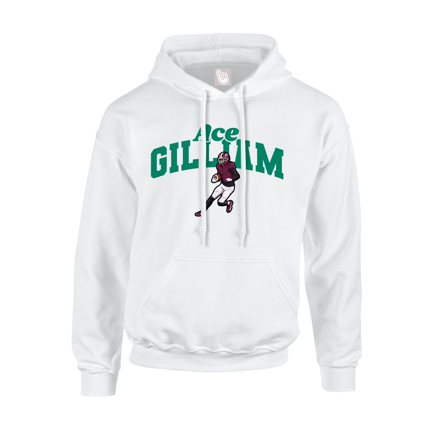 Youth Hoodie — Signature Arch in White
