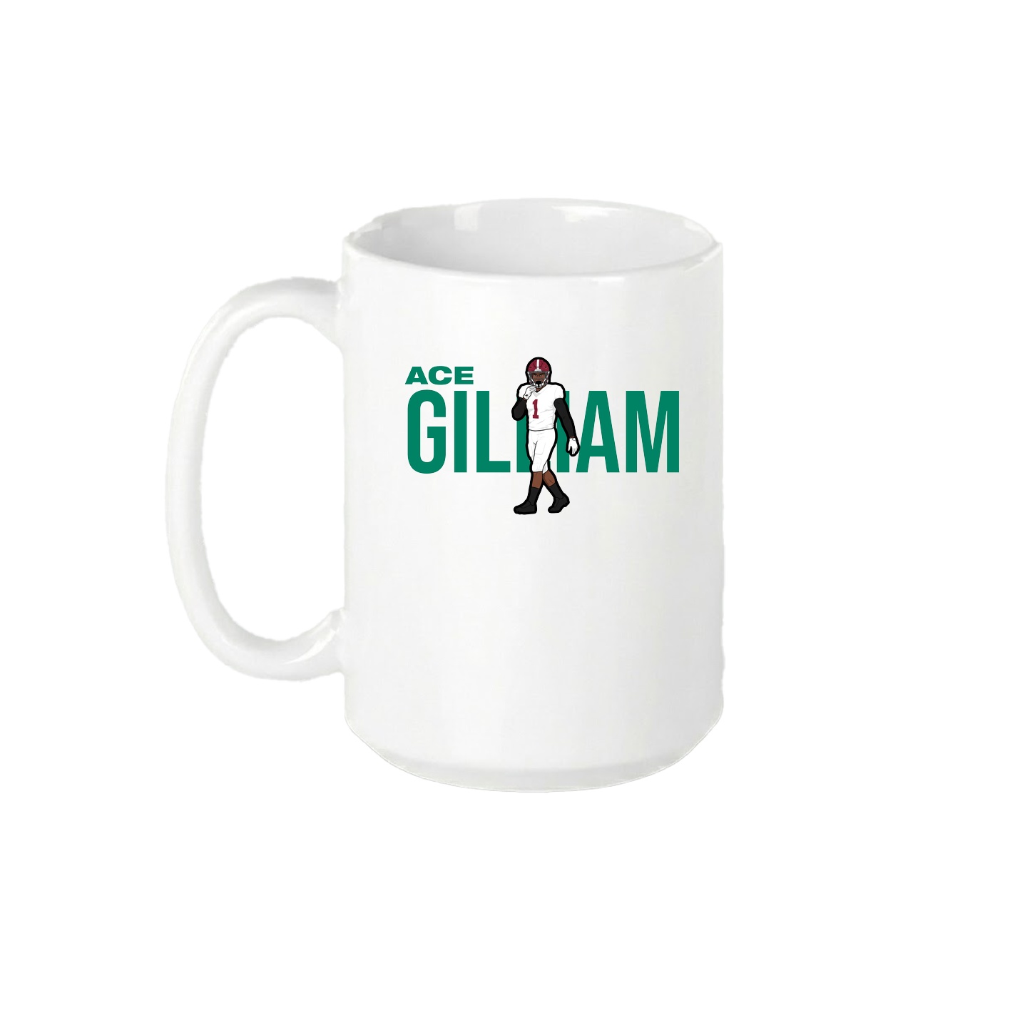 15oz Coffee Mug — Player Name in White