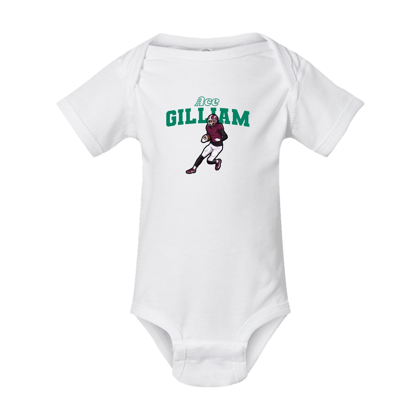 Baby Onesie — Name Arch in White