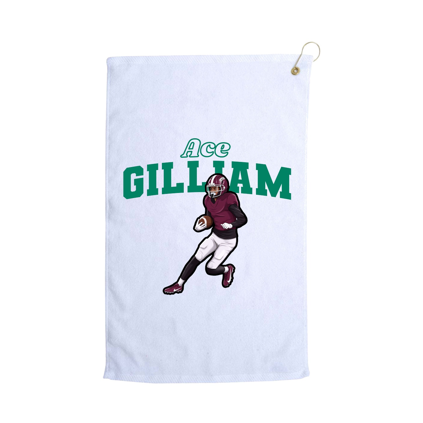 Golf Towel — Name Arch in White