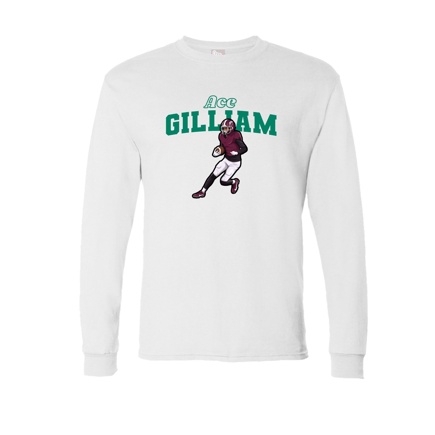 Long Sleeve Tee — Name Arch in White