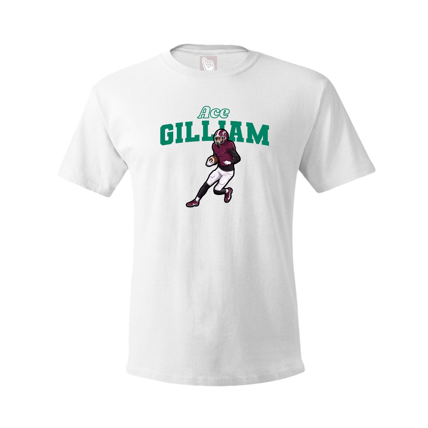 Youth Tee — Name Arch in White