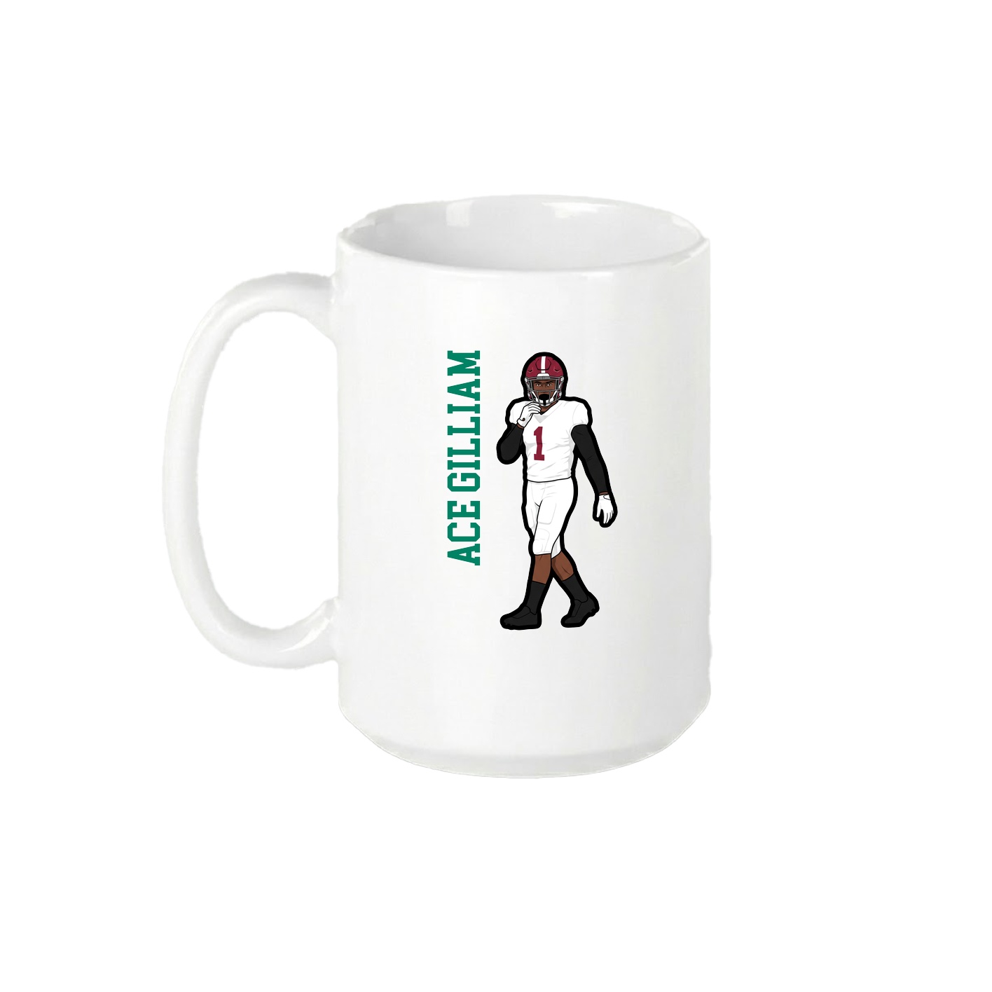 15oz Coffee Mug — Name Vertical in White