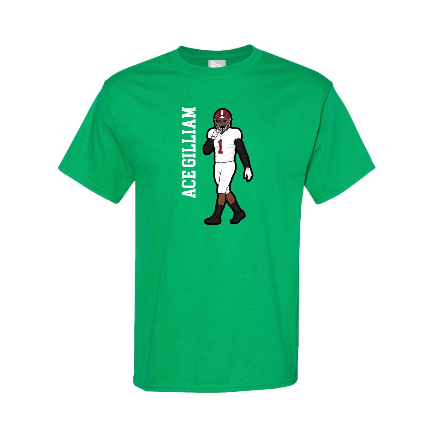 Tee — Name Vertical in Green