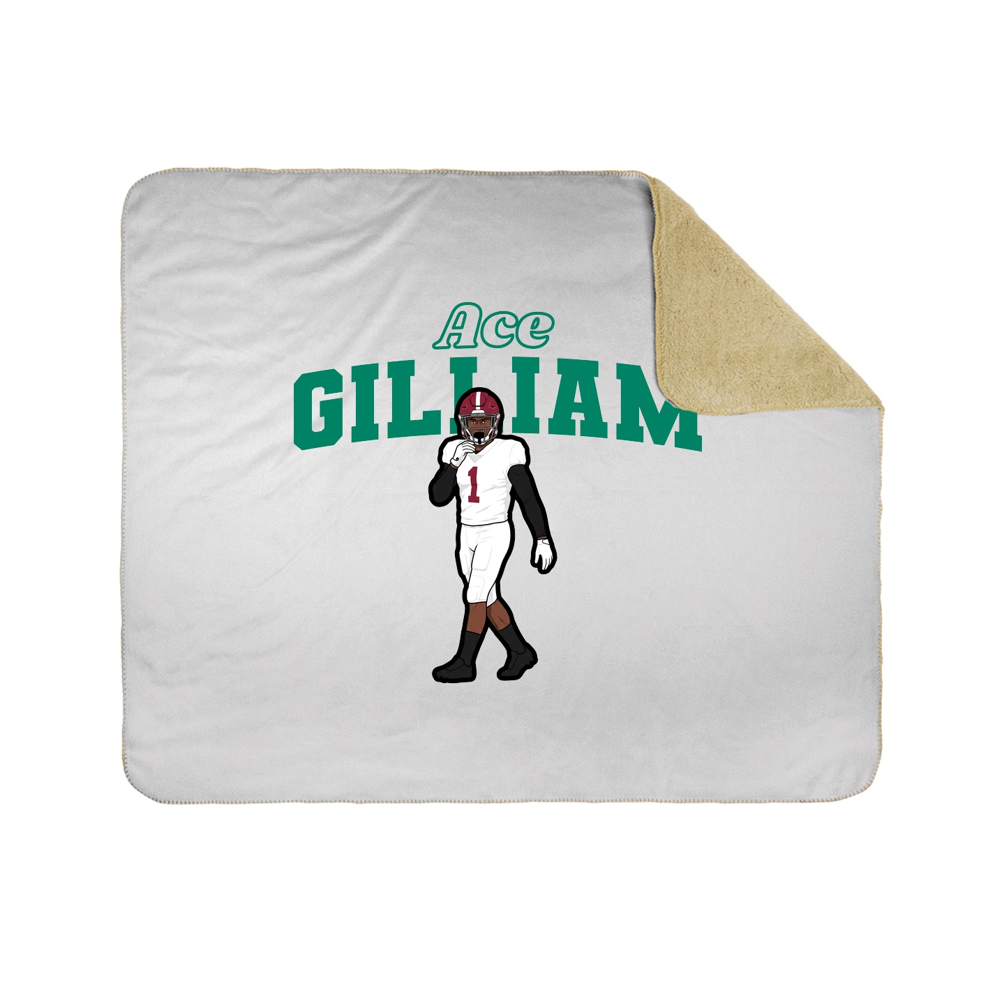 Throw Blanket — Name Arch in White