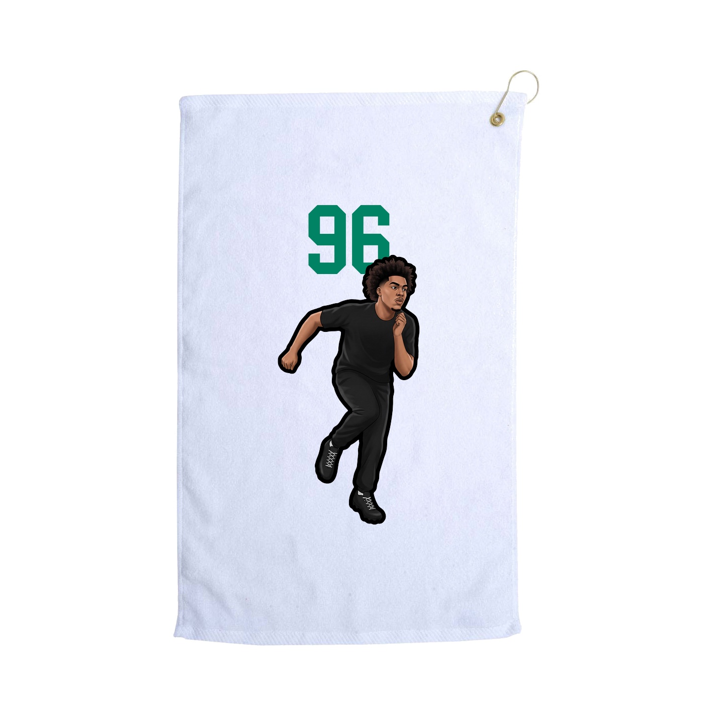 Golf Towel — Number Top in White
