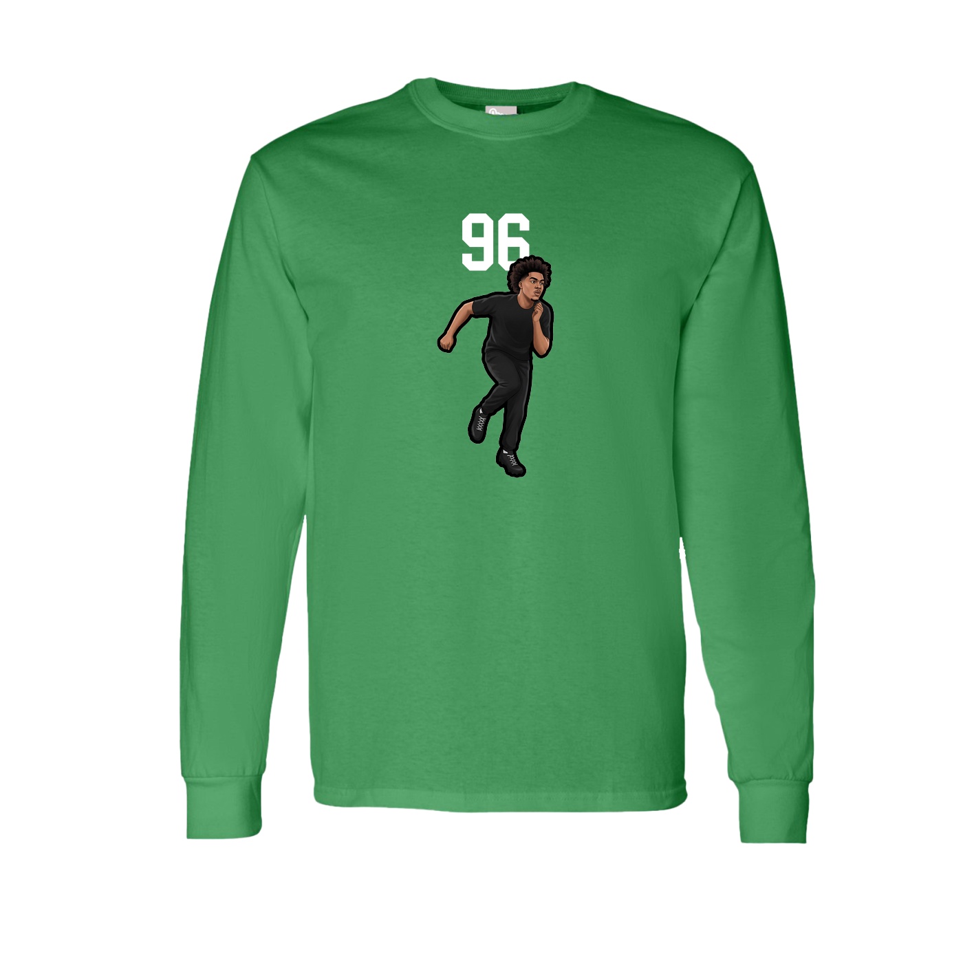 Long Sleeve Tee — Number Top in Green