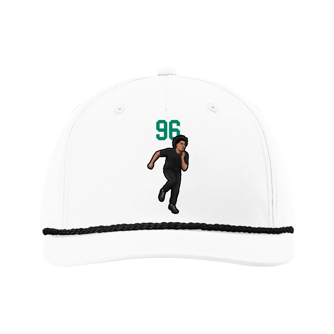 Five-Panel Classic Rope Cap — Number Top in White