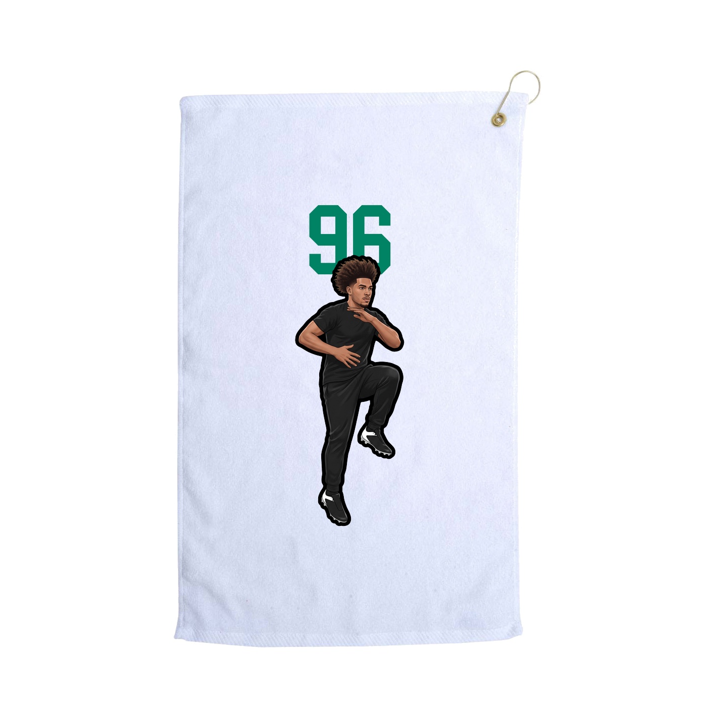 Golf Towel — Number Top in White