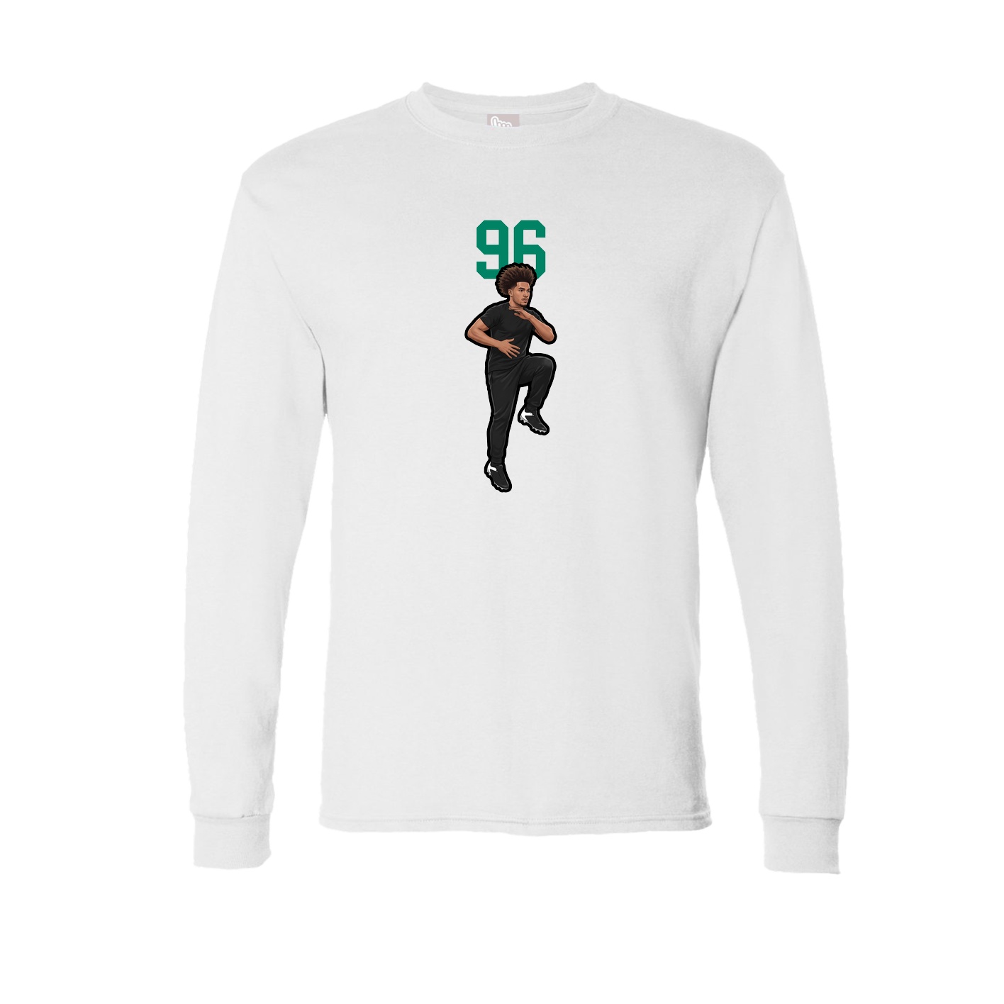Long Sleeve Tee — Number Top in White