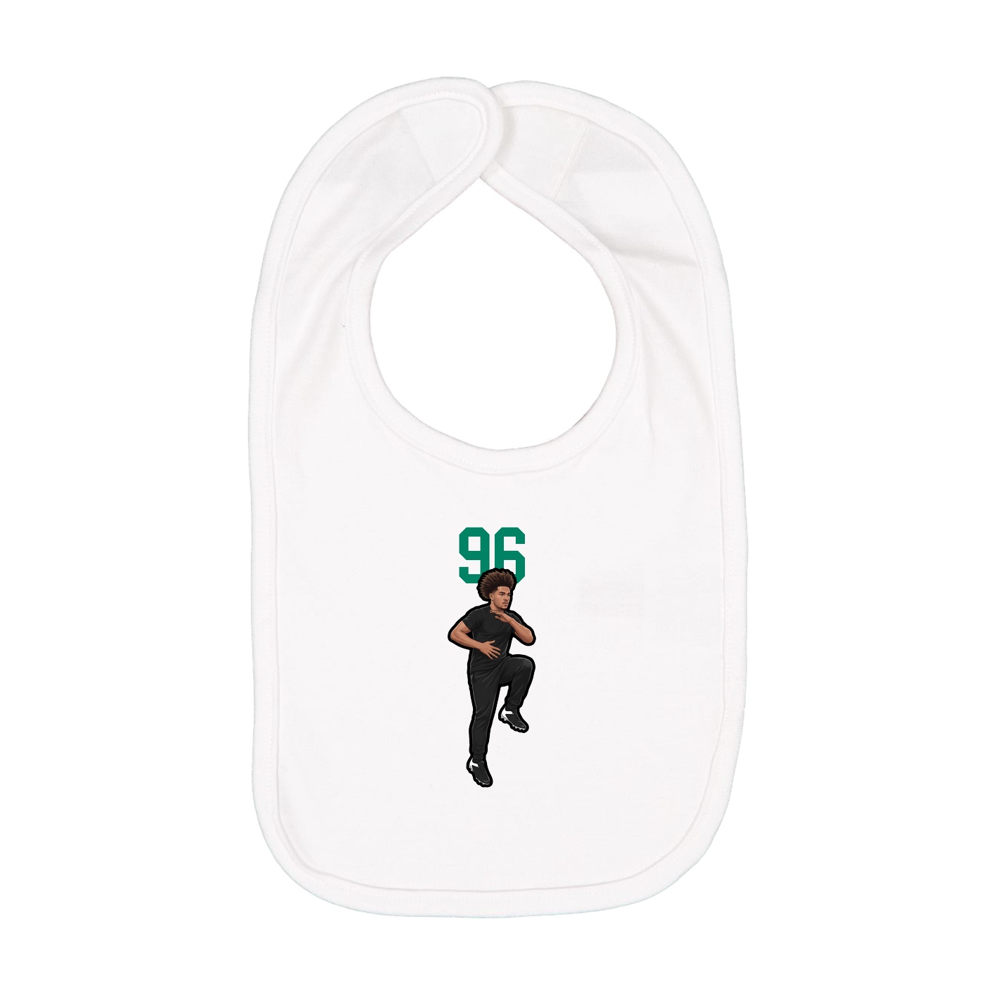 Infant Bib — Number Top in White