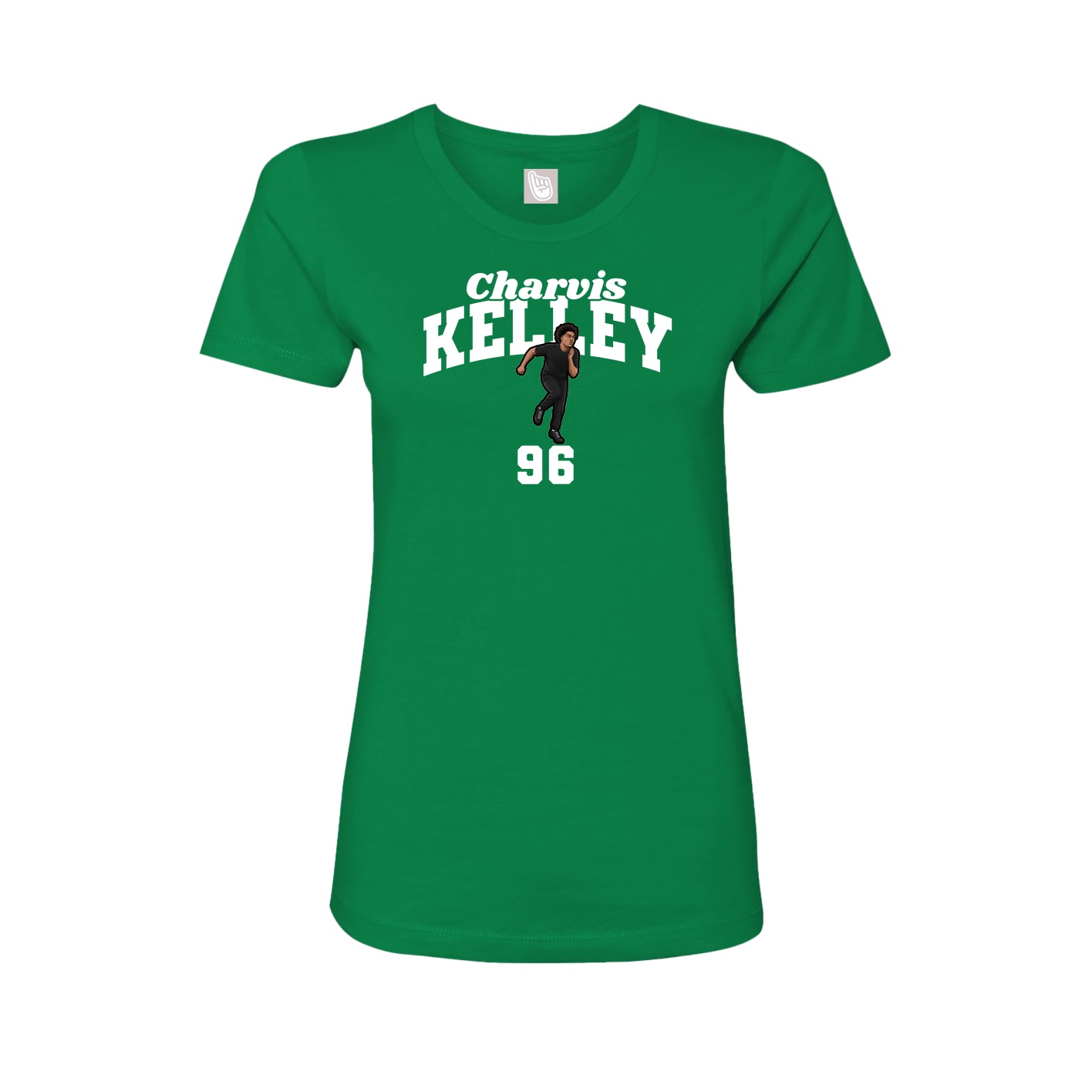 Fitted Women's Tee — Signature Arch in Green
