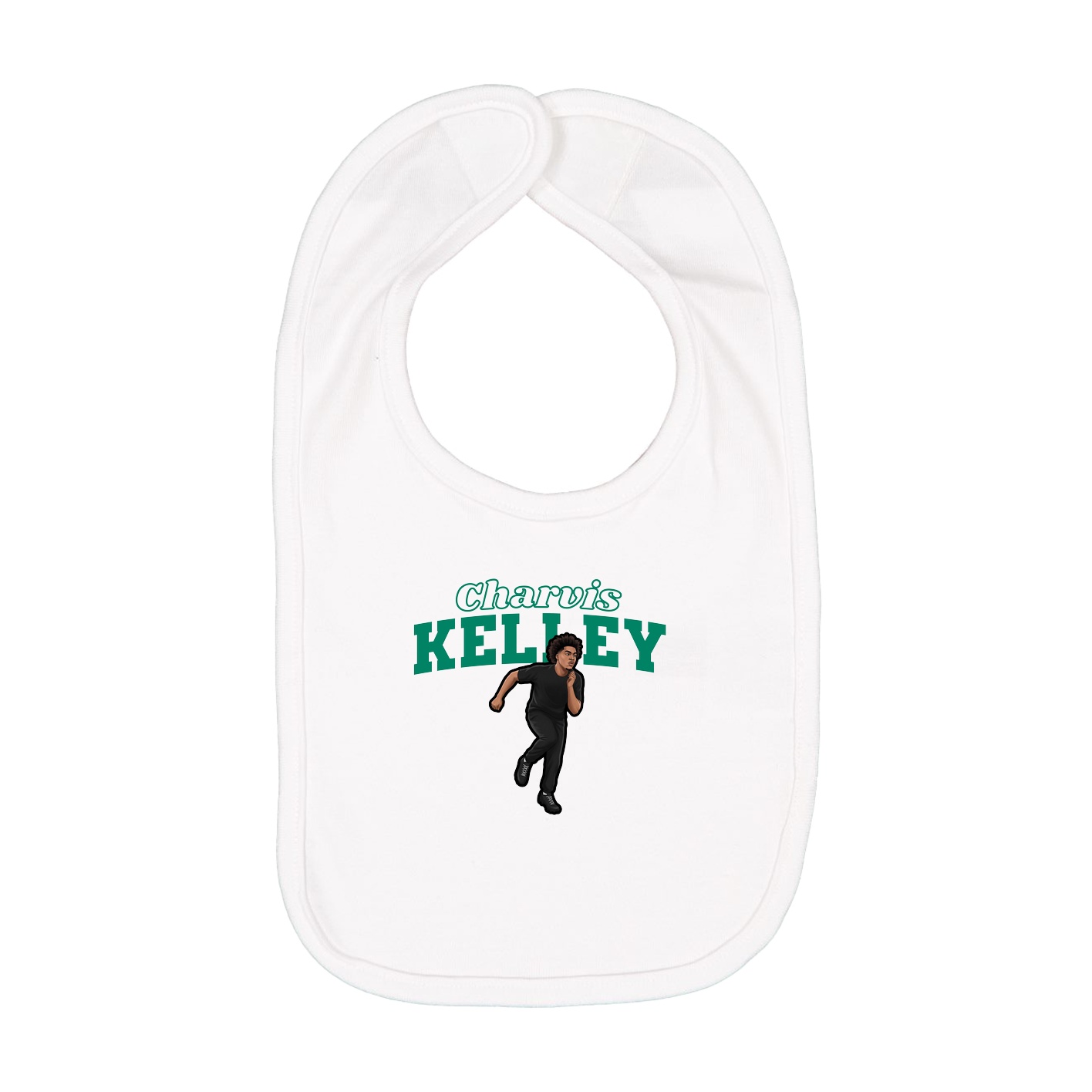 Infant Bib — Name Arch in White