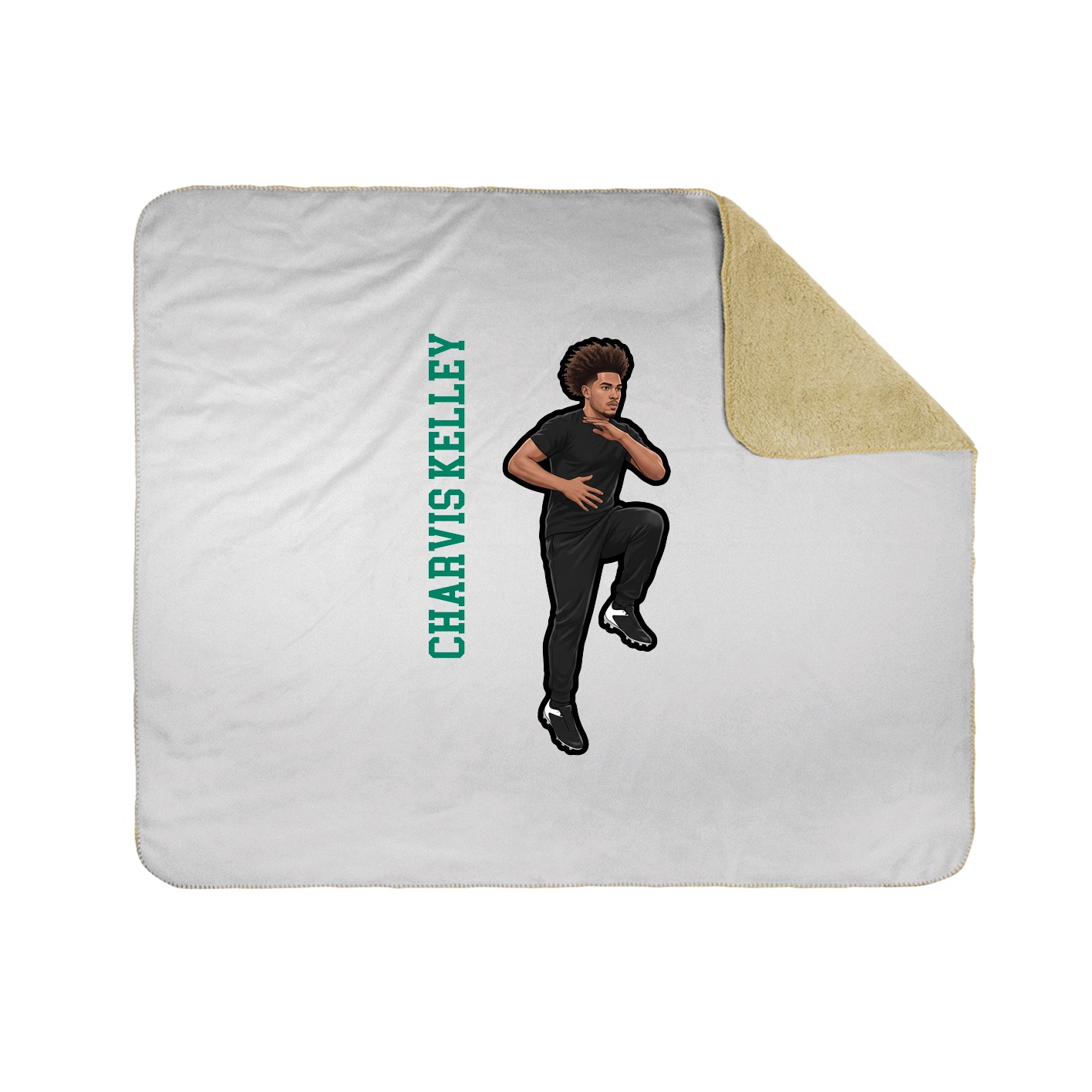 Throw Blanket — Name Vertical in White