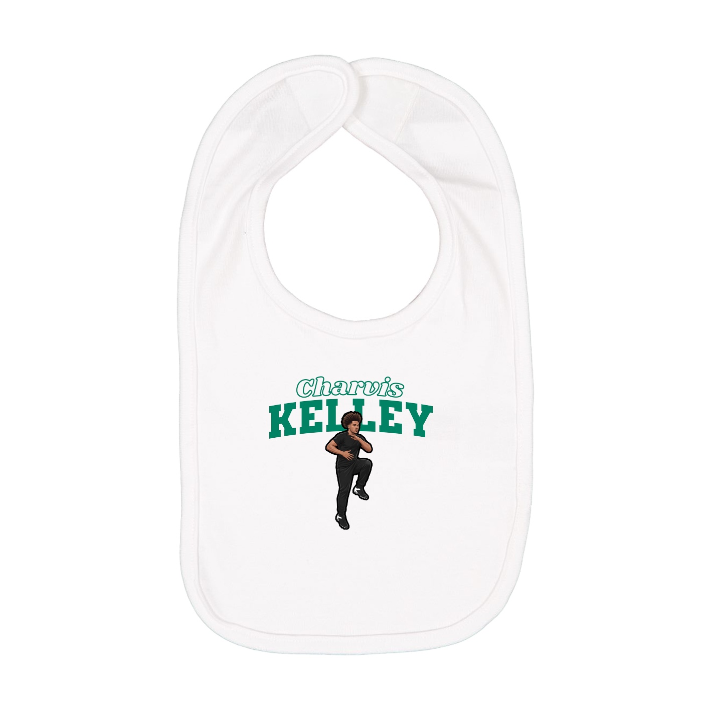 Infant Bib — Name Arch in White