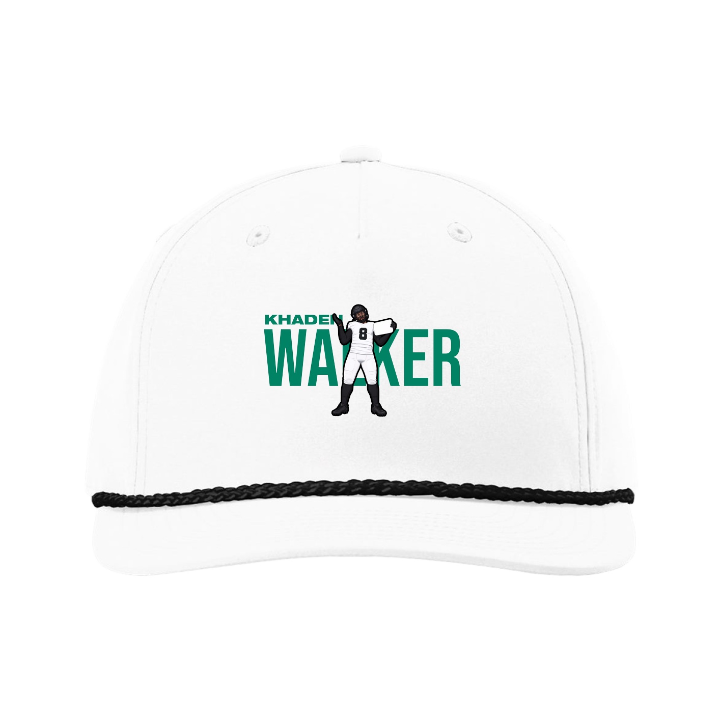 Five-Panel Classic Rope Cap — Player Name in White