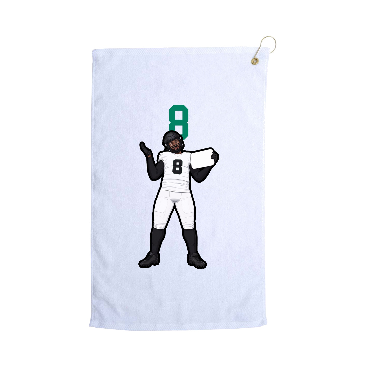 Golf Towel — Number Top in White