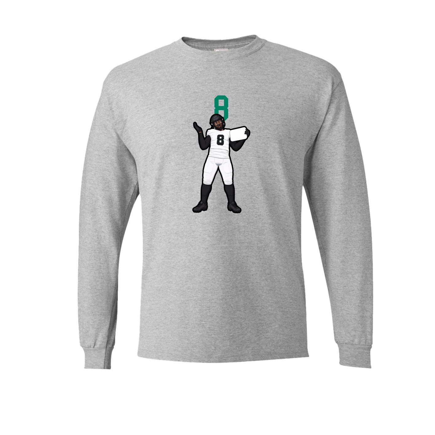 Long Sleeve Tee — Number Top in Grey