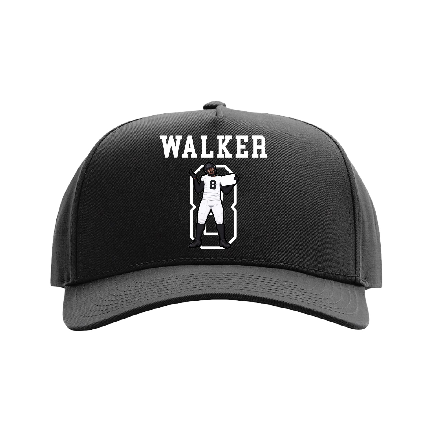 Full Fabric Five-Panel Champ Cap — Shirsey in Black