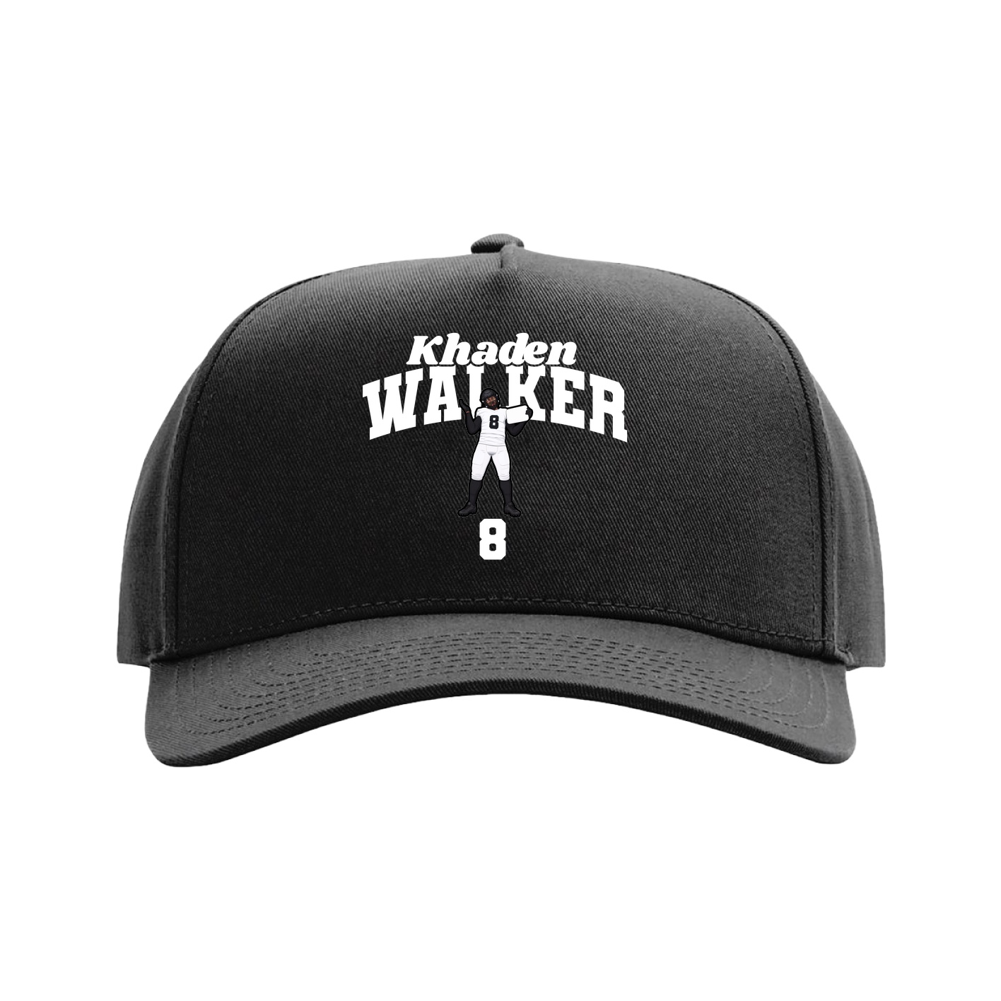 Full Fabric Five-Panel Champ Cap — Signature Arch in Black