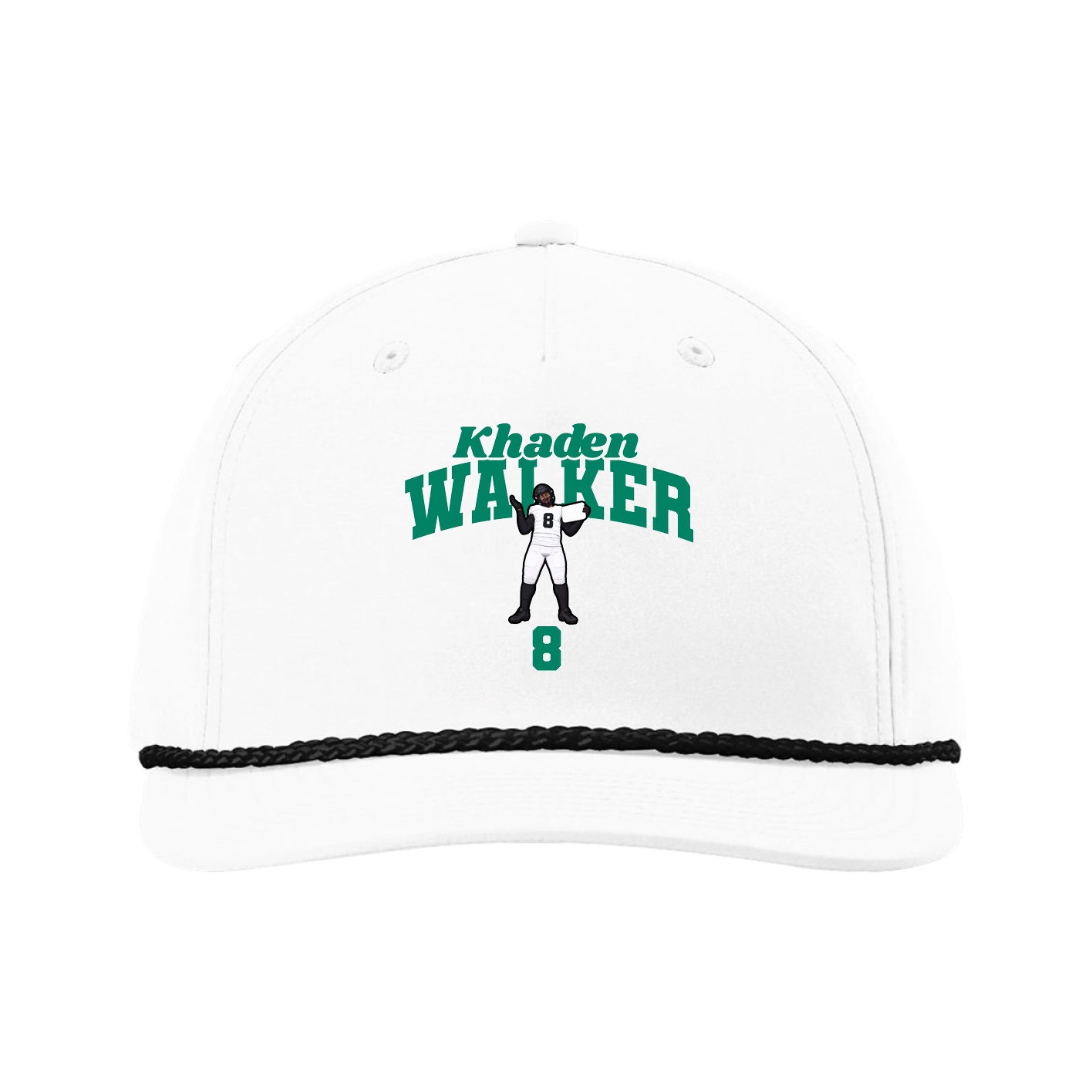 Five-Panel Classic Rope Cap — Signature Arch in White