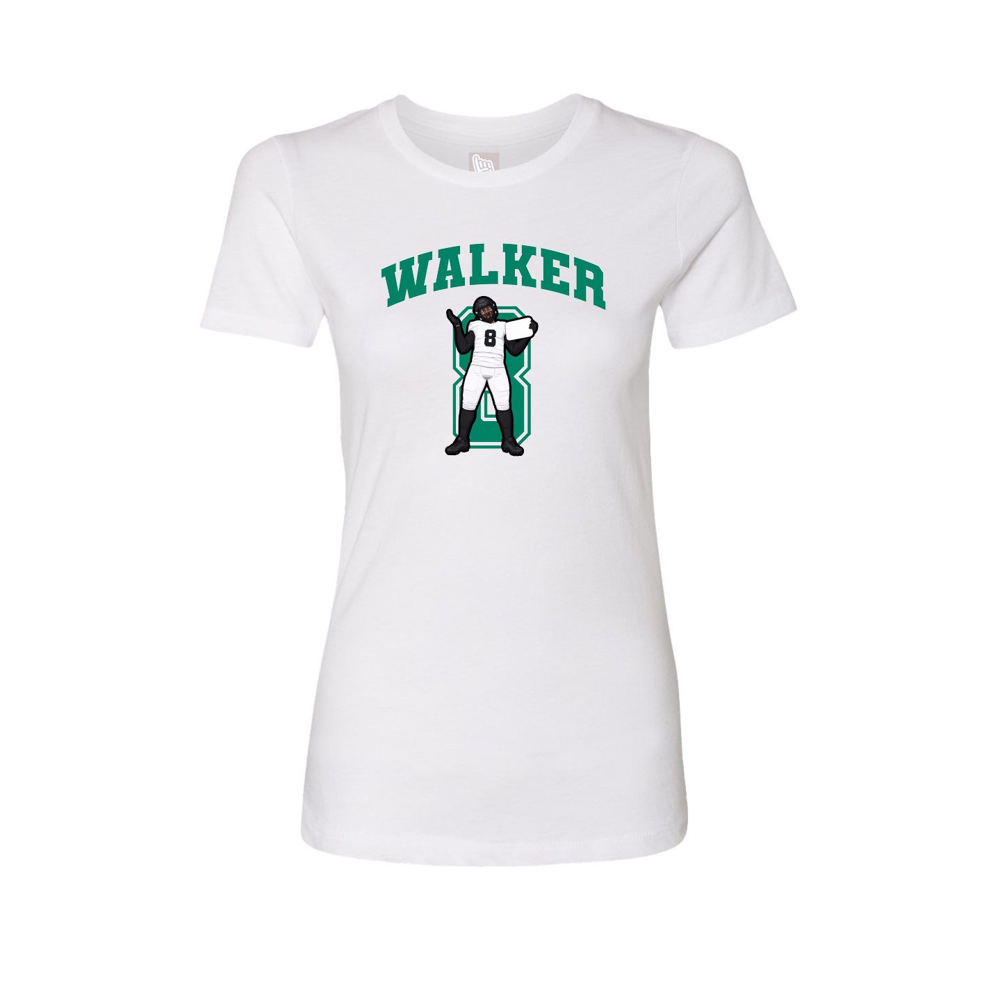Fitted Women's Tee — Number in White