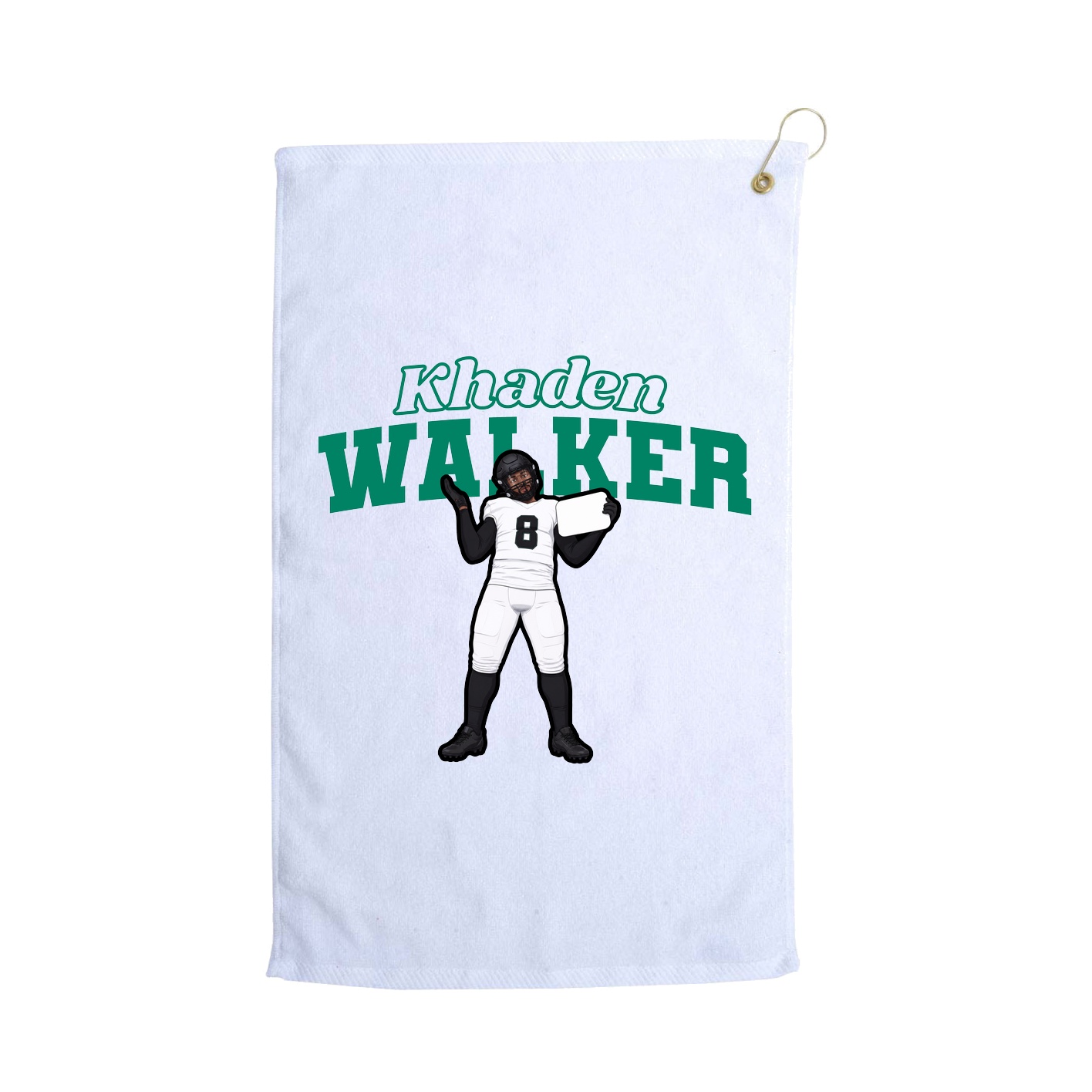 Golf Towel — Name Arch in White