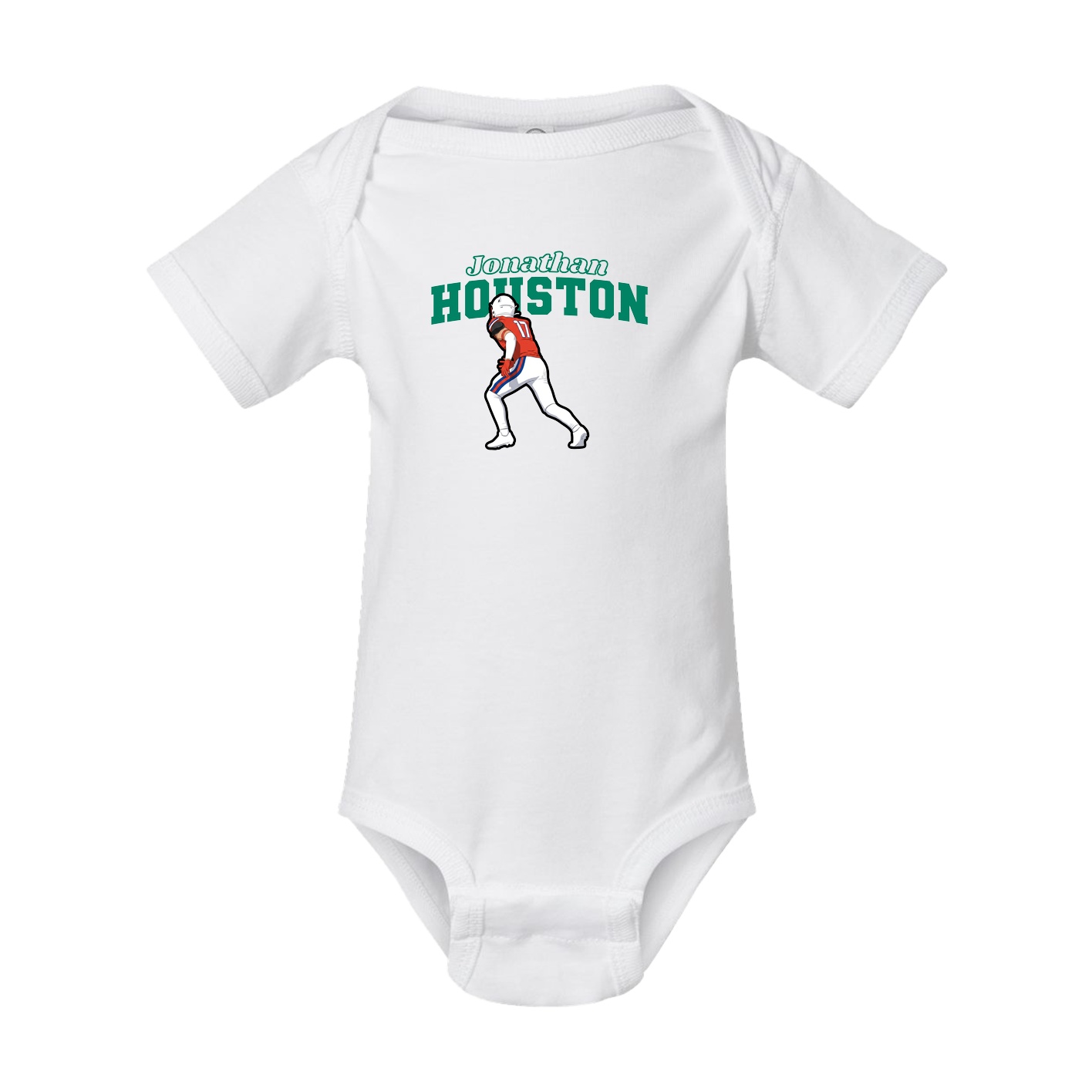 Baby Onesie — Name Arch in White
