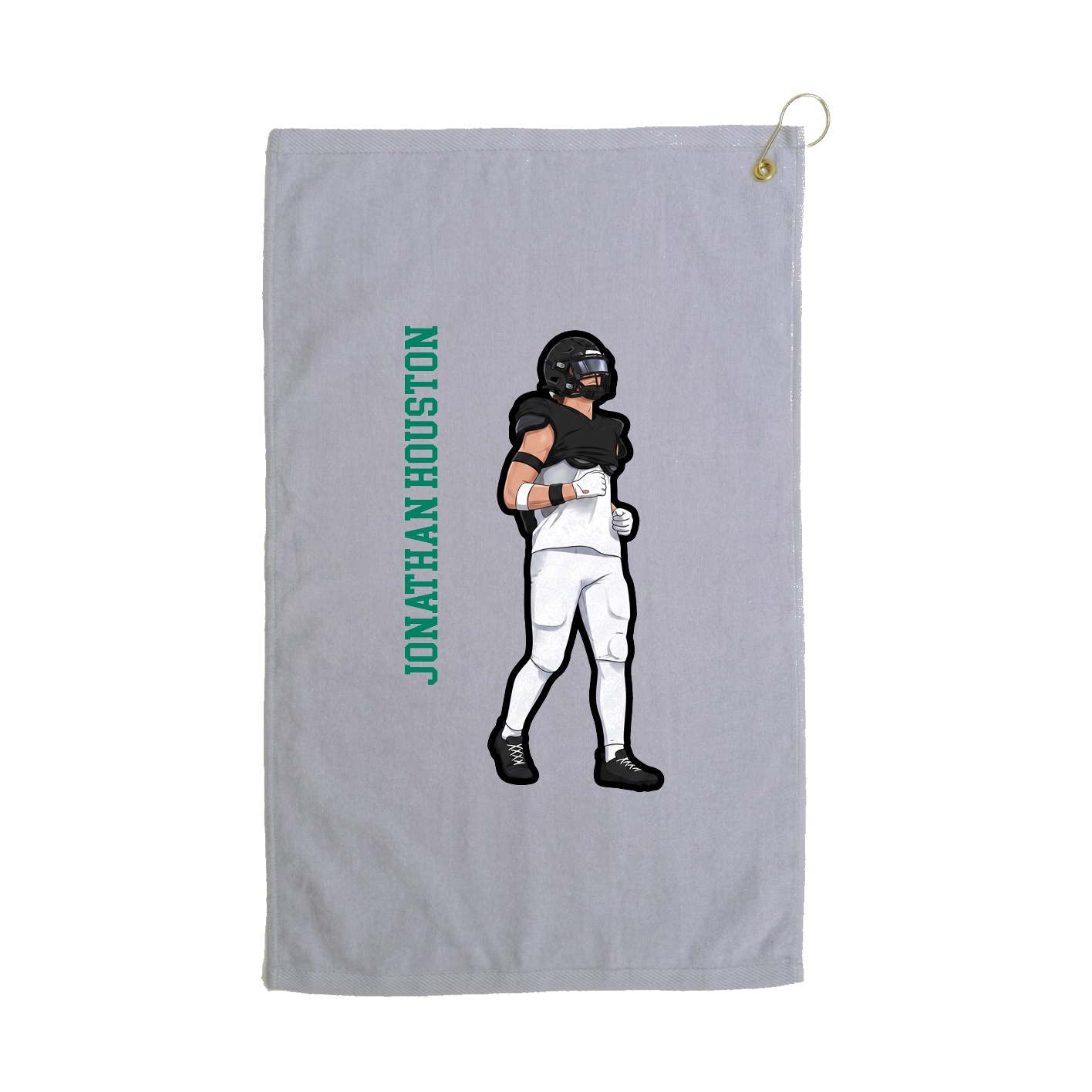 Golf Towel — Name Vertical in Grey