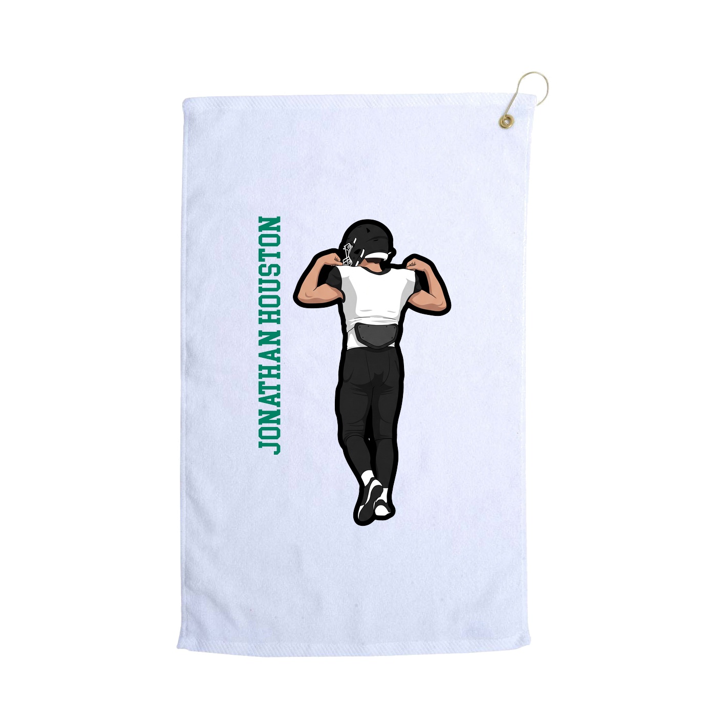 Golf Towel — Name Vertical in White