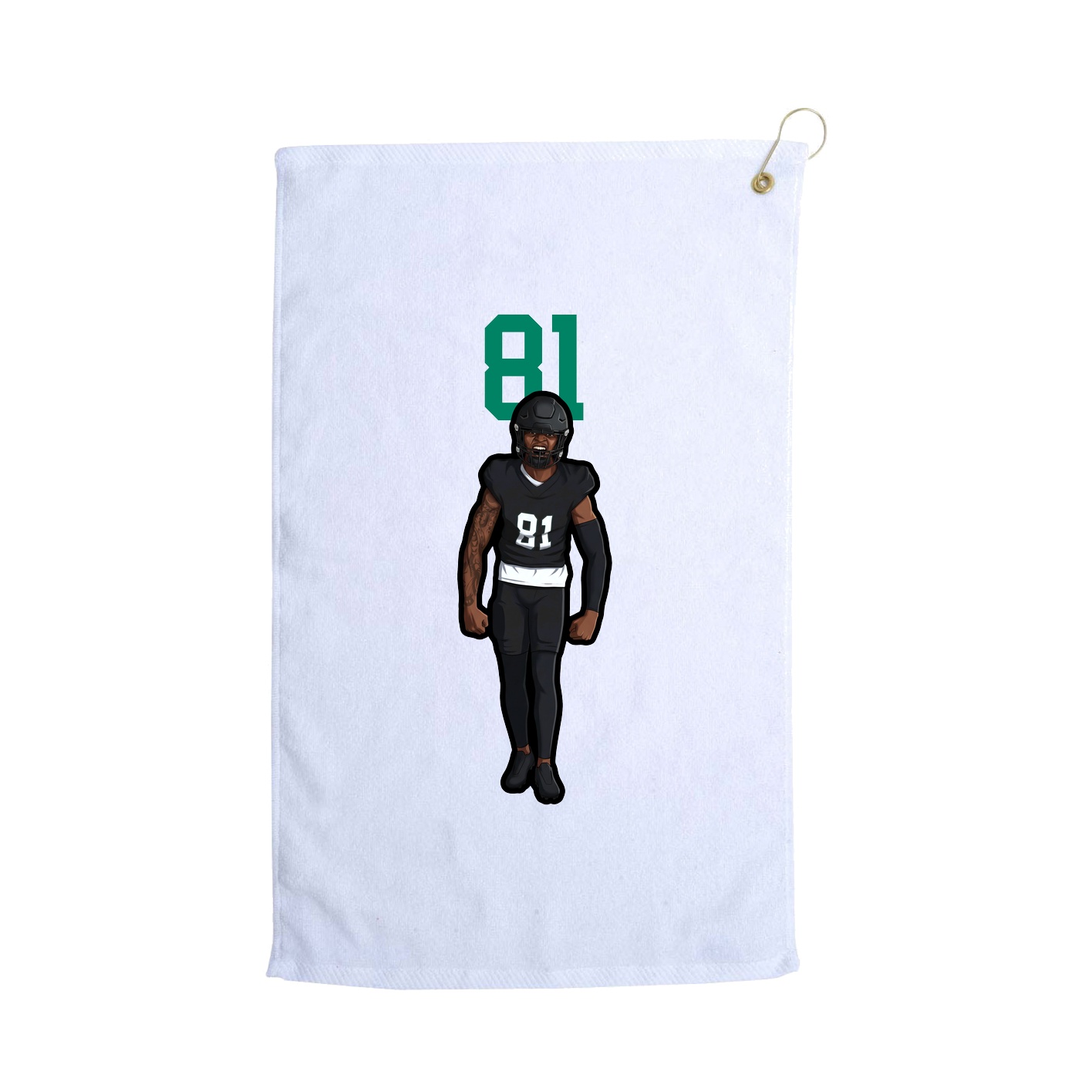 Golf Towel — Number Top in White