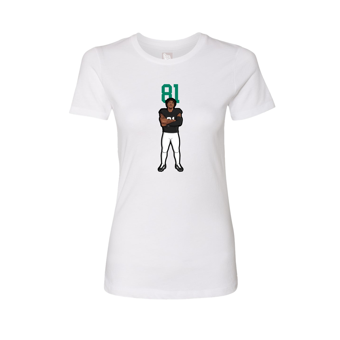 Fitted Women's Tee — Number Top in White