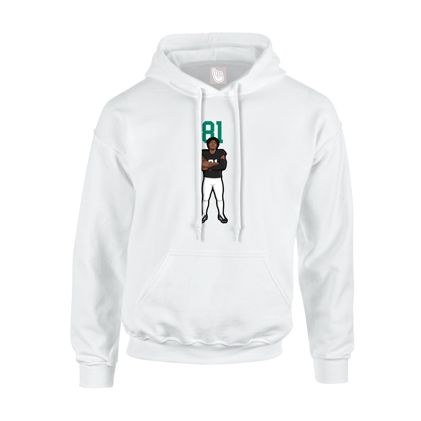 Hoodie — Number Top in White