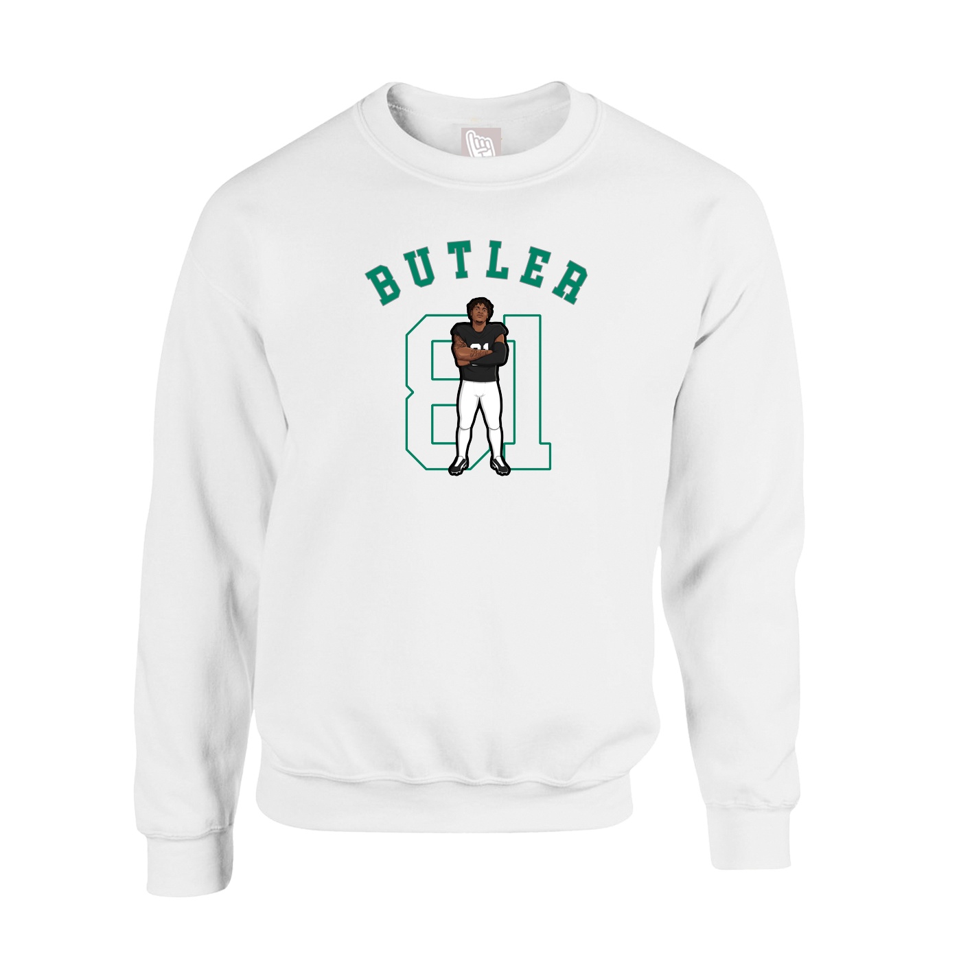 Fleece Crew — Shirsey Arch in White