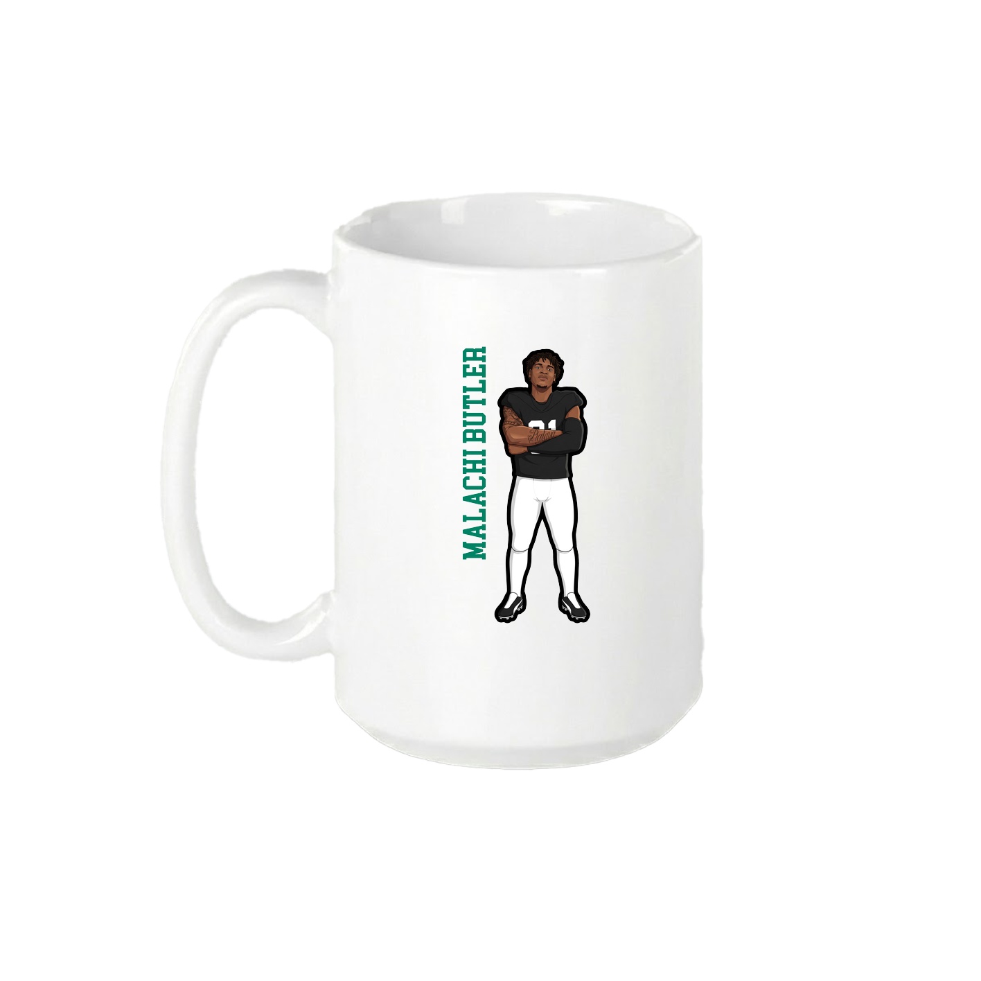 15oz Coffee Mug — Name Vertical in White
